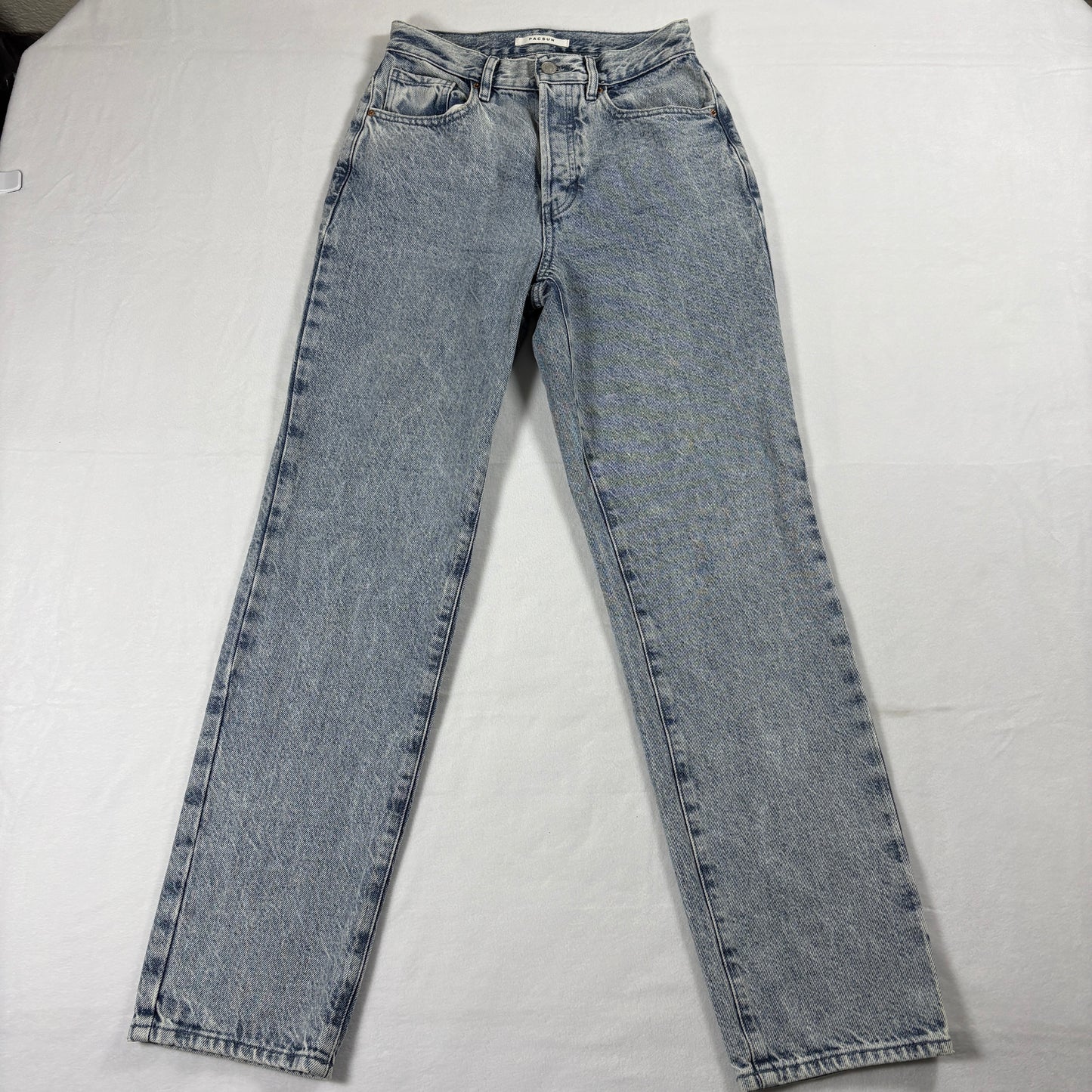 Vintage 90s Y2K Dad Jeans Womens 26 Light Wash High Rise Straight Retro DenimFit