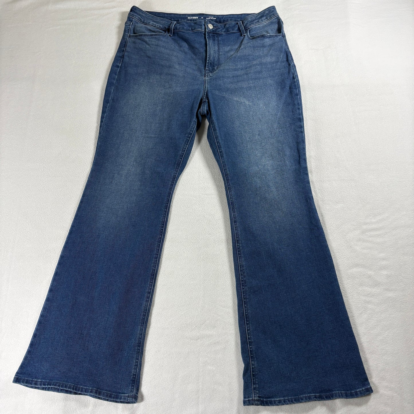 Old Navy Womens 14 High Rise Wow Flare Jeans Blue Y2K 90s Retro Stretch Denim