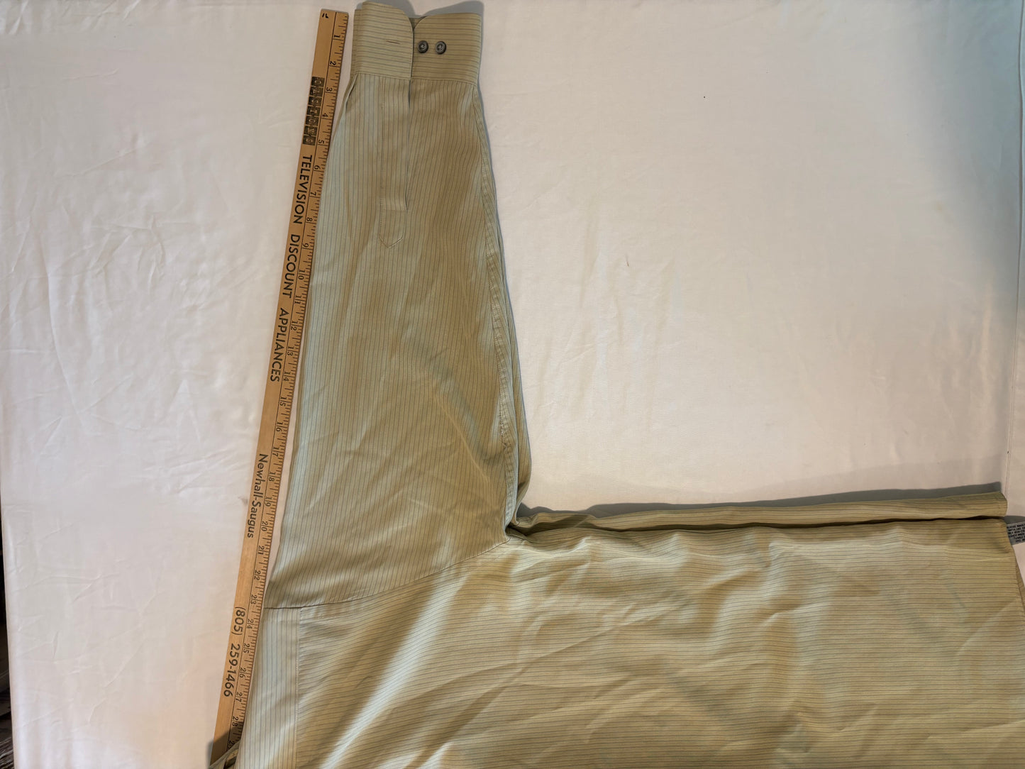 Van Heusen Super Silk Shirt Mens Tan Stripe Long Sleeve Dress Shirt Thailand