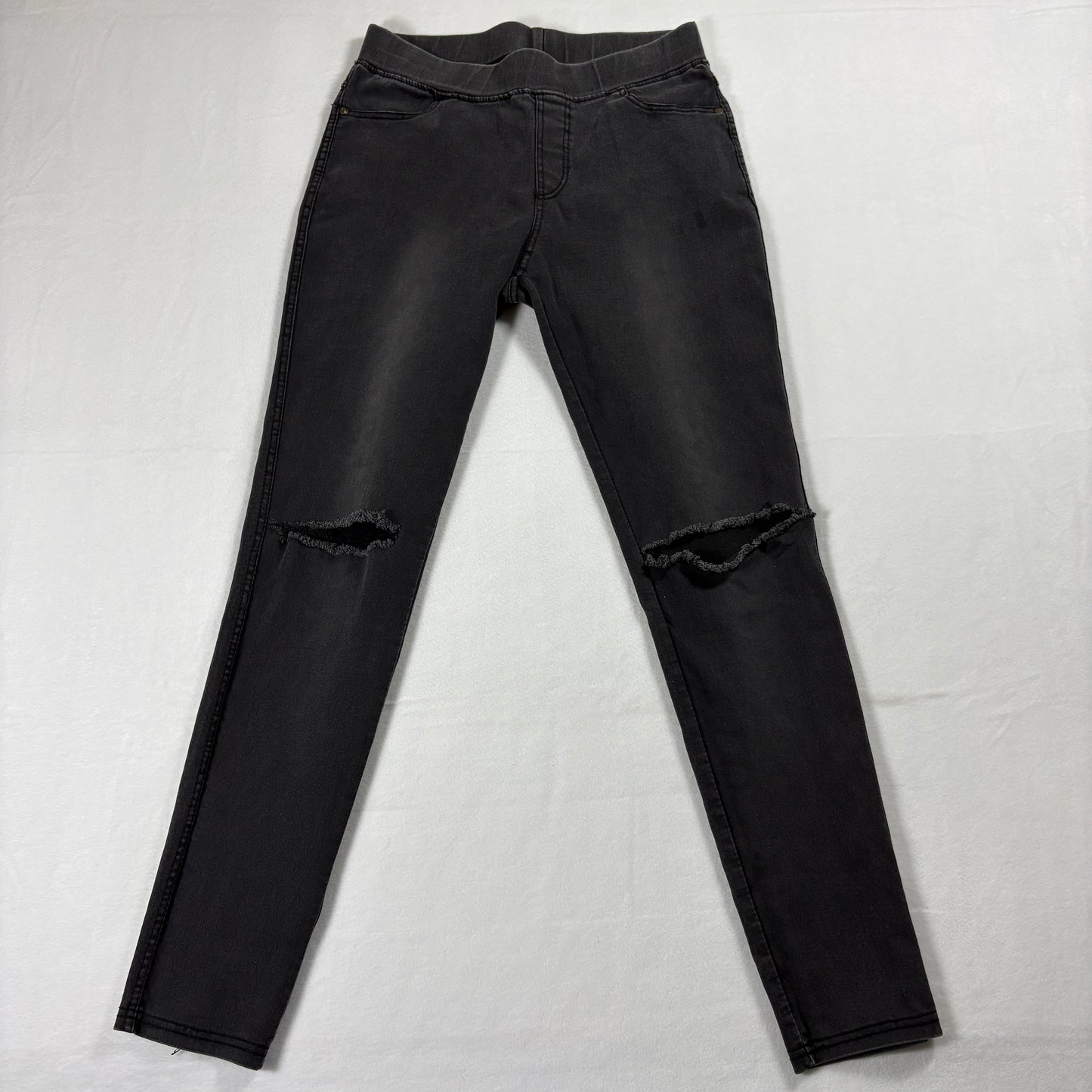 Black Distressed Skinny Jeggings Womens Small Stretch Ripped Y2K Grunge Pants