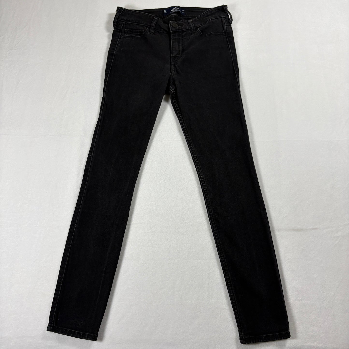 Hollister Jeans Womens 26 28 Mid Rise Super Skinny Black Stretch Classic Y2K Fit