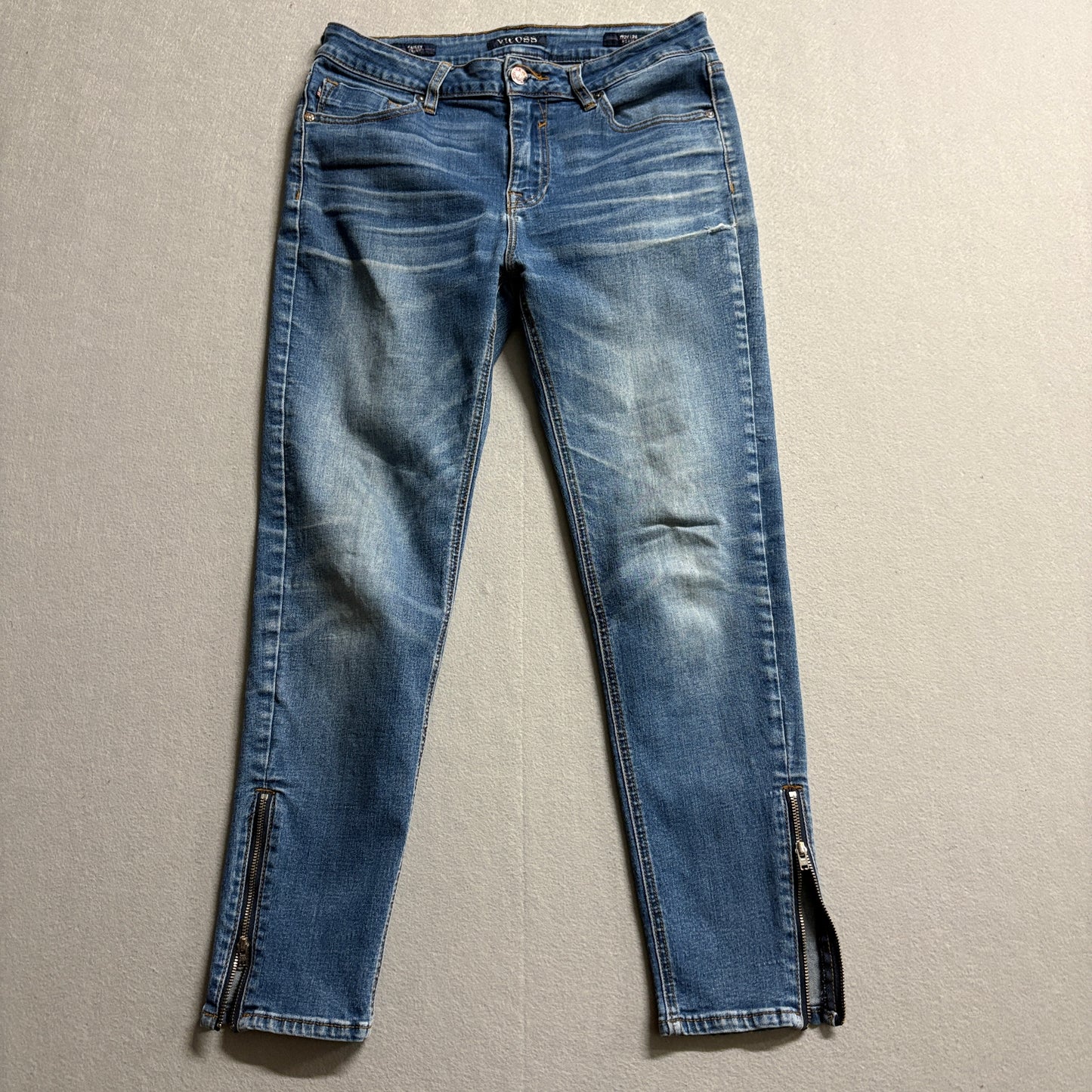 Vigoss Skinny Ankle Zip Jeans Womens 10 Fits Like 29x25 Stretch Y2K Denim