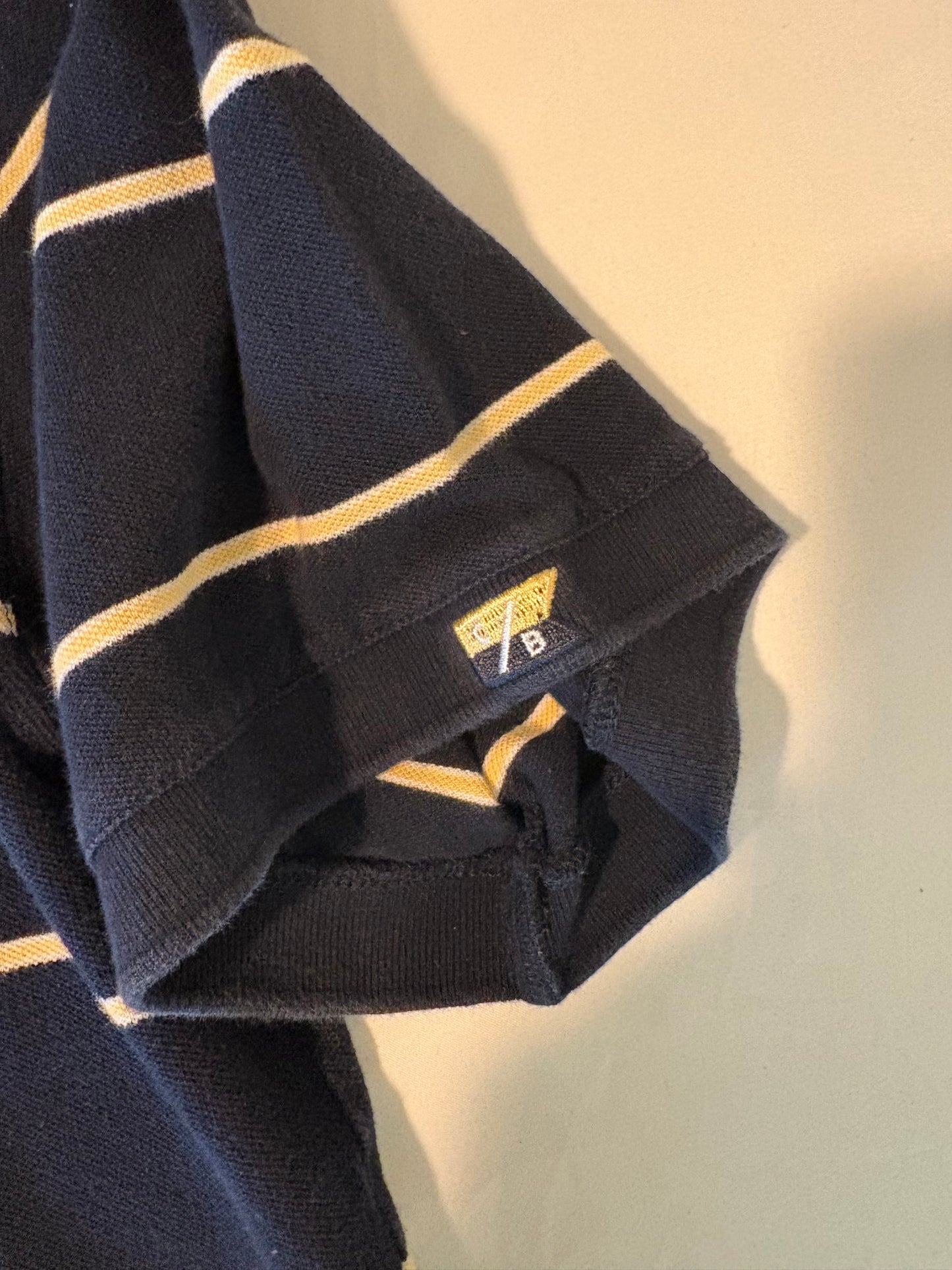 Cutter & Buck GT Polo Shirt XL Georgia Tech Navy Blue Striped Short Sleeve Cotton