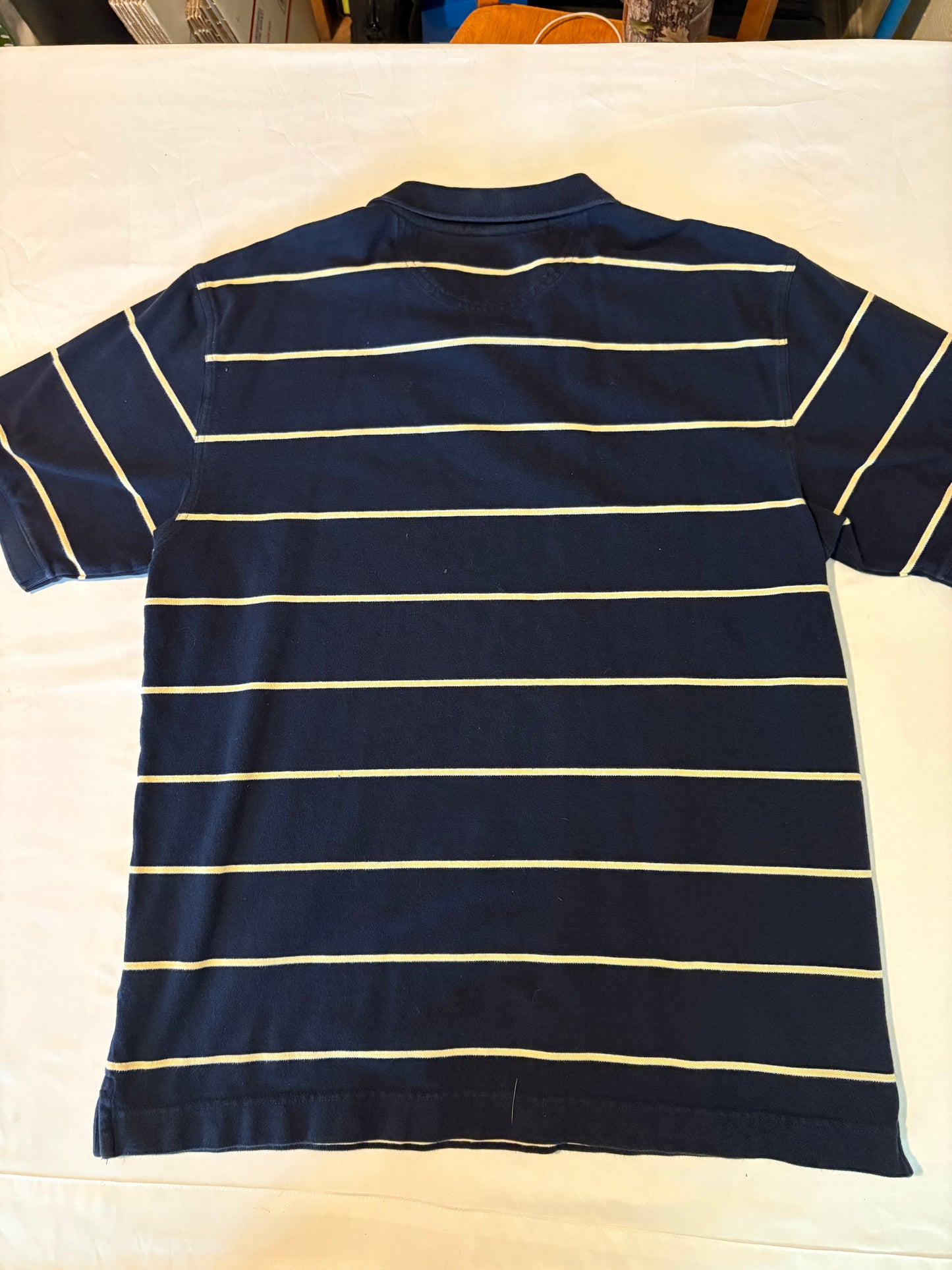 Cutter & Buck GT Polo Shirt XL Georgia Tech Navy Blue Striped Short Sleeve Cotton