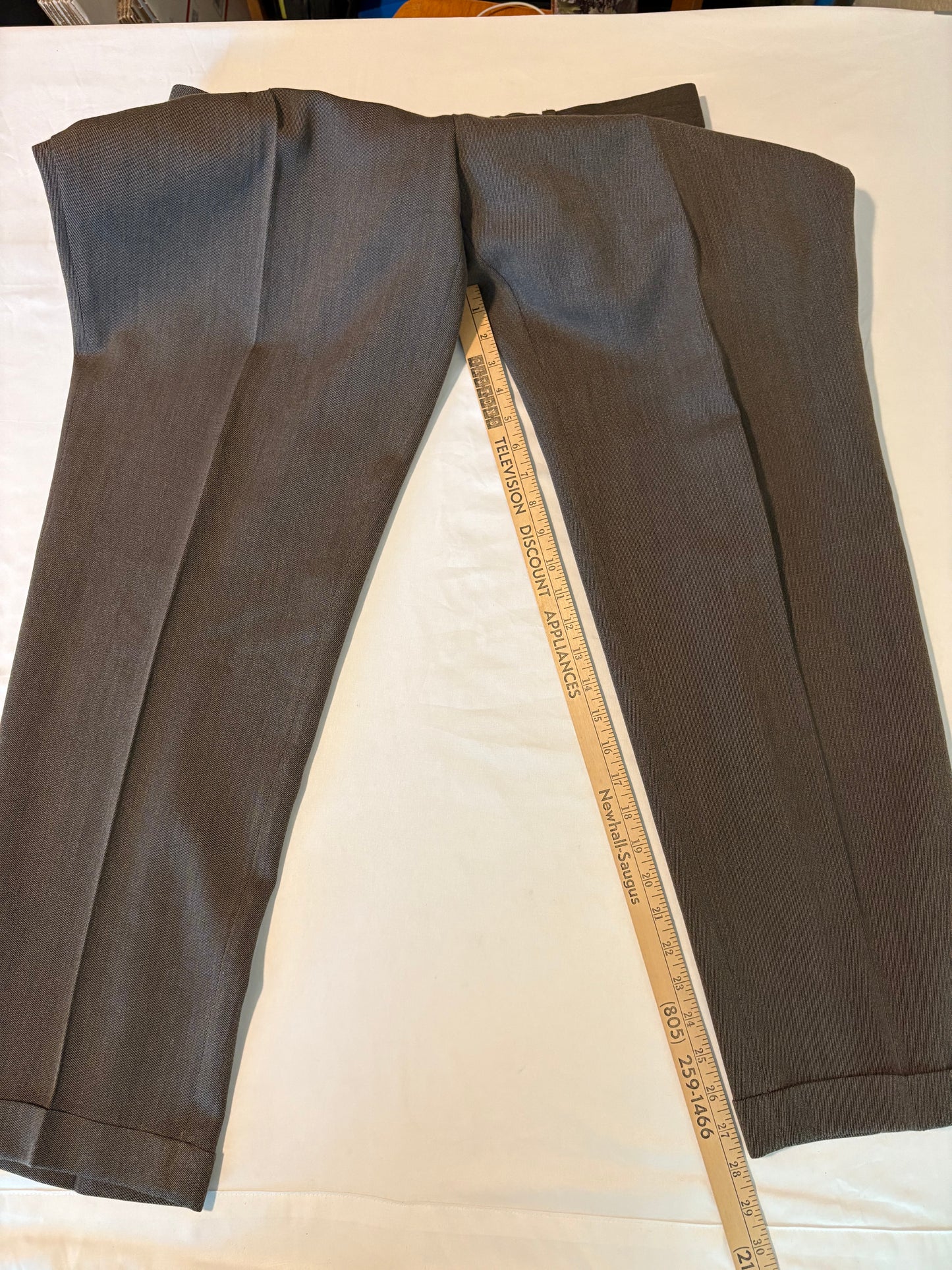 Pronto Uomo Mens Dress Pants 38x30 Brown Wool Flat Front Lined Business Slacks