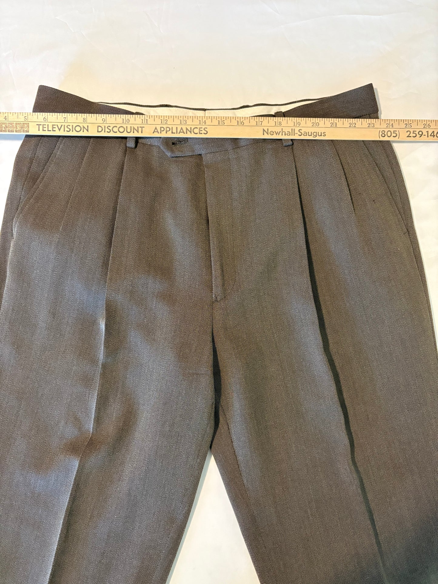 Pronto Uomo Mens Dress Pants 38x30 Brown Wool Flat Front Lined Business Slacks