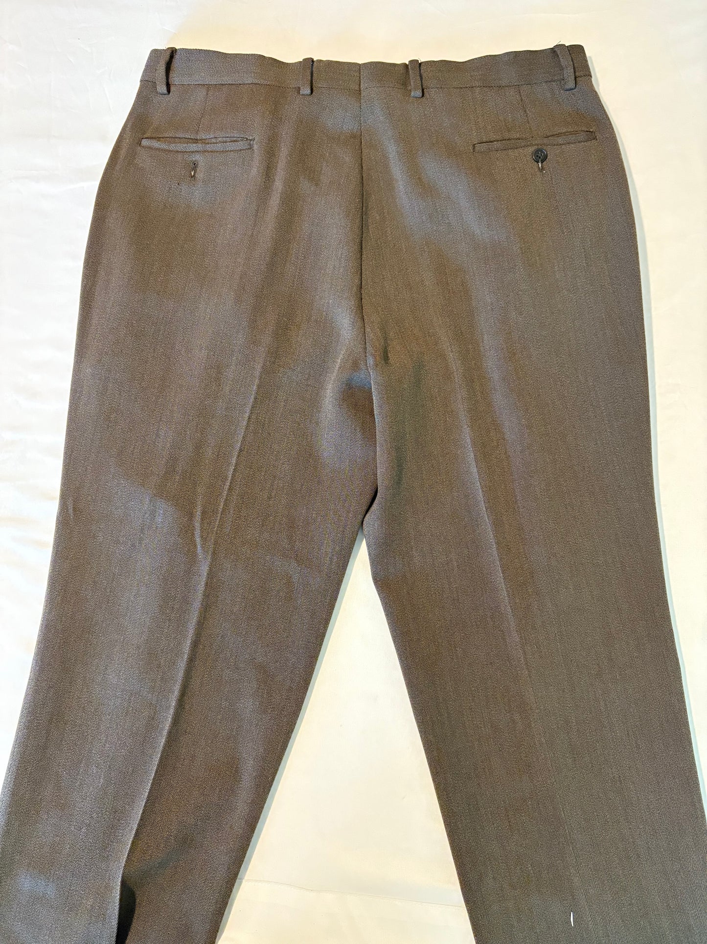 Pronto Uomo Mens Dress Pants 38x30 Brown Wool Flat Front Lined Business Slacks