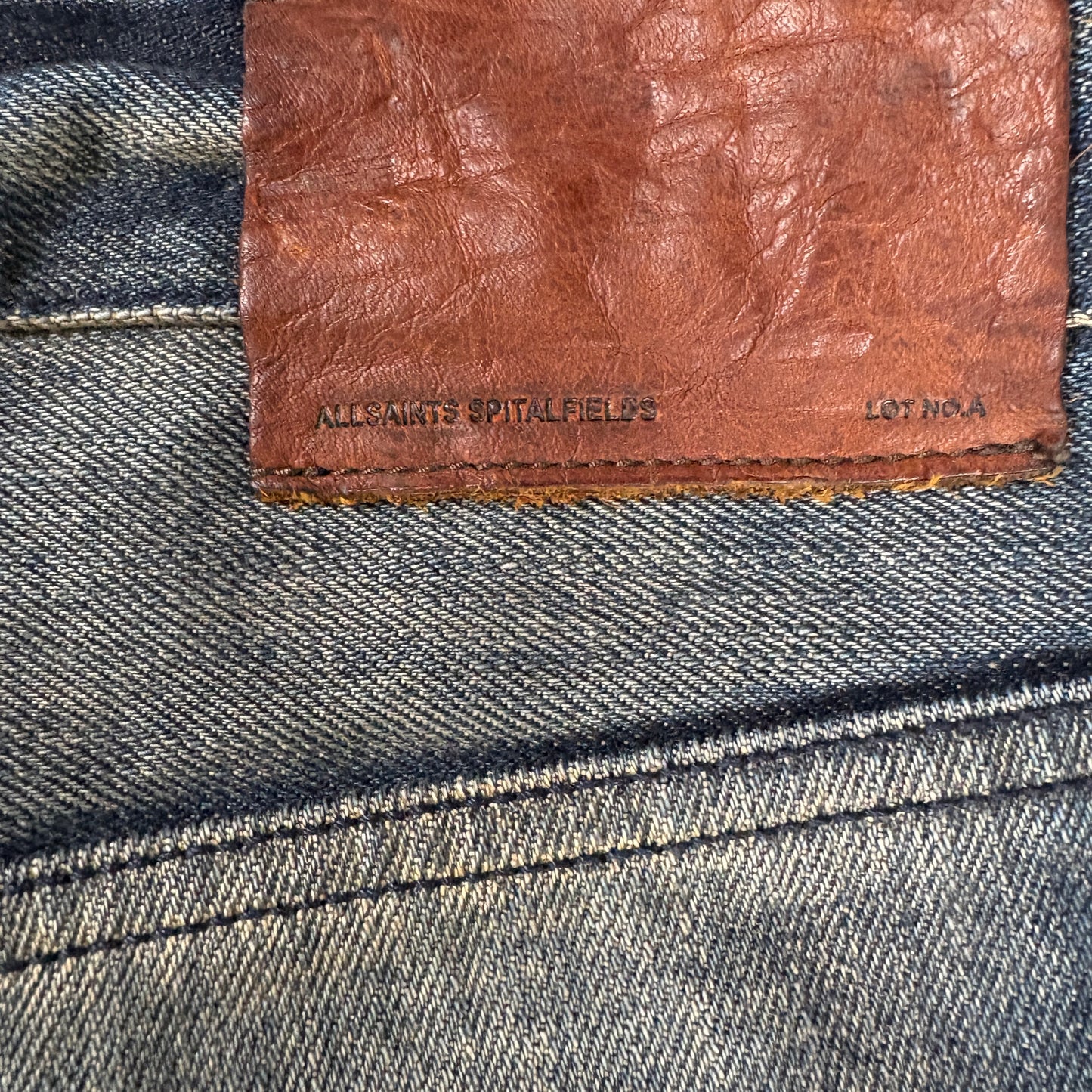 AllSaints Mens Jeans Size 32 Sakura Iggy Indigo Straight Leg Selvedge NWOT