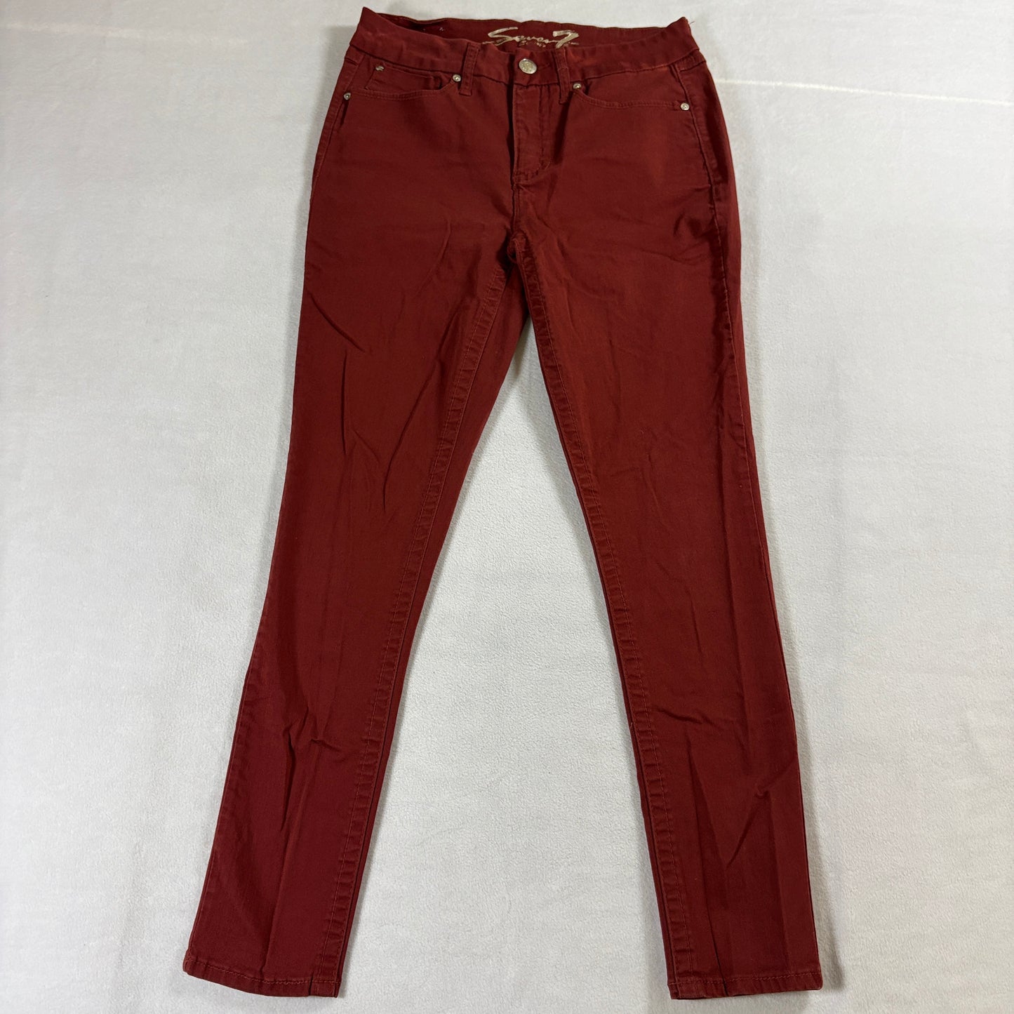 High Rise Skinny Jeans Womens Red Stretch Size 6 Fits Like 28X28 Tummyless