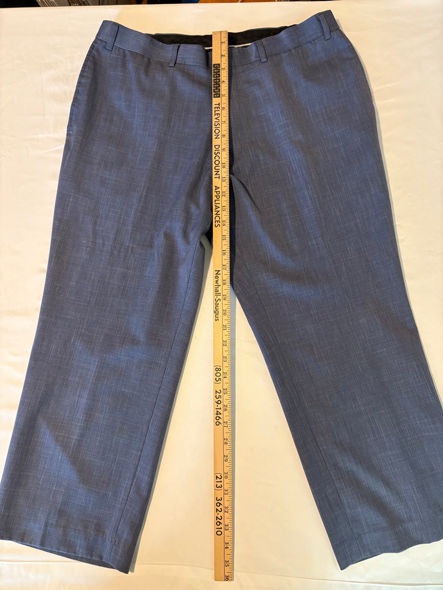 Botany 500 Men's Dress Pants Blue Flat Front Classic Fit Slacks Size 36x32