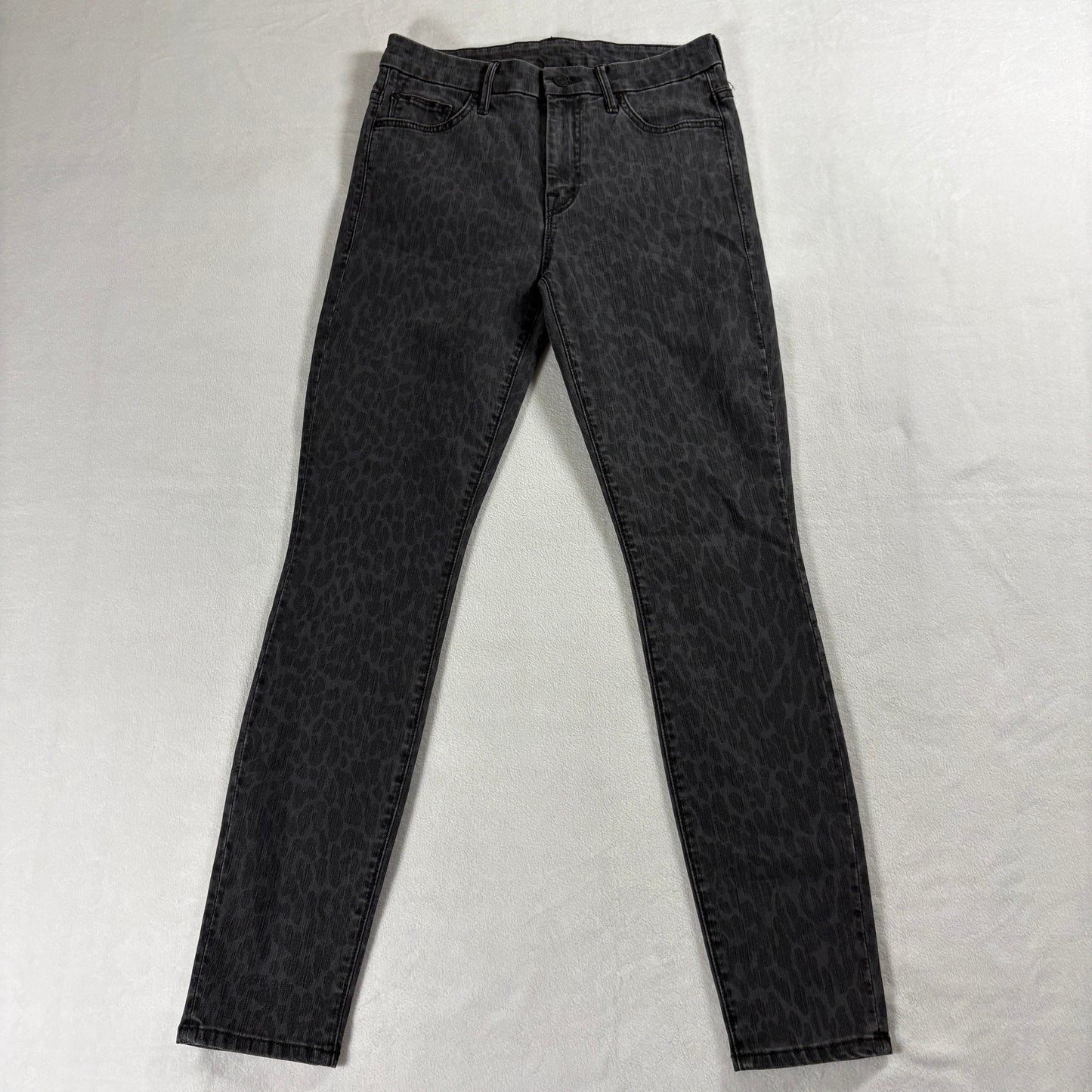 Mother Print Womens Skinny Jeans Gray Stretch Y2K Grunge Alt Streetwear 28x27