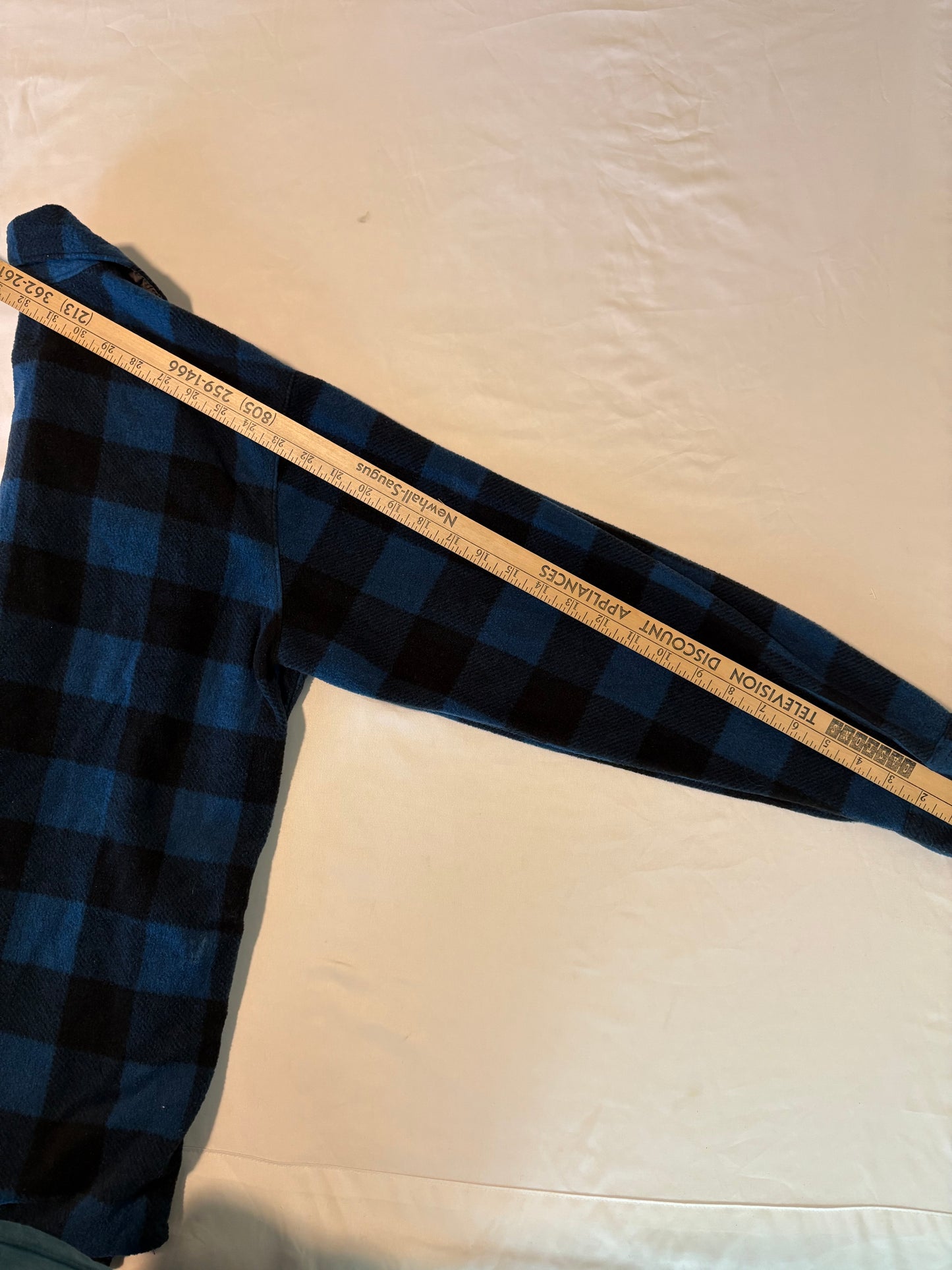 Wrangler Men's S Blue Black Buffalo Plaid Flannel Shirt Snap Front Pockets