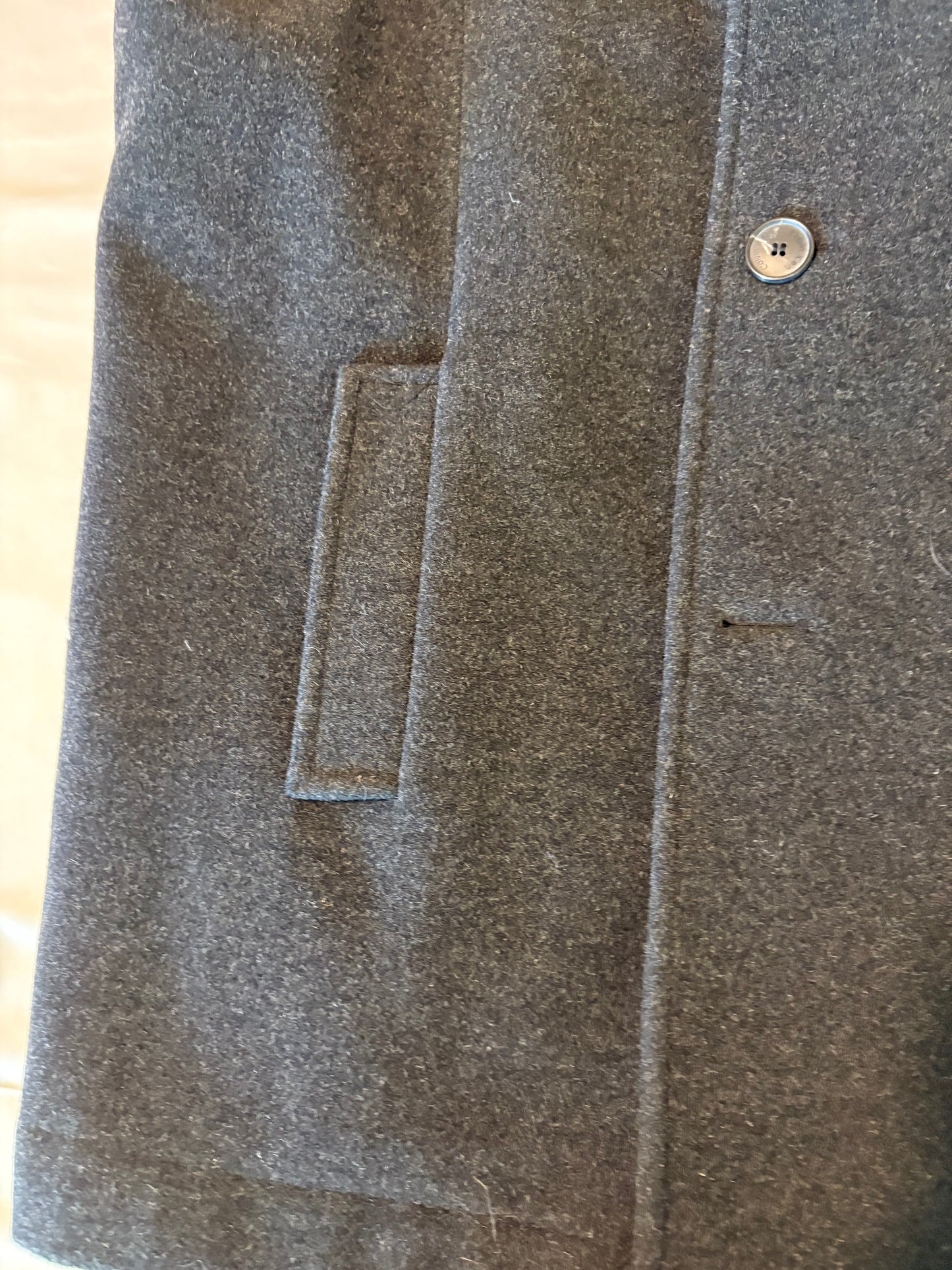 Calvin Klein Men’s Peacoat Jacket XXL Charcoal Wool Blend Double Breasted Coat