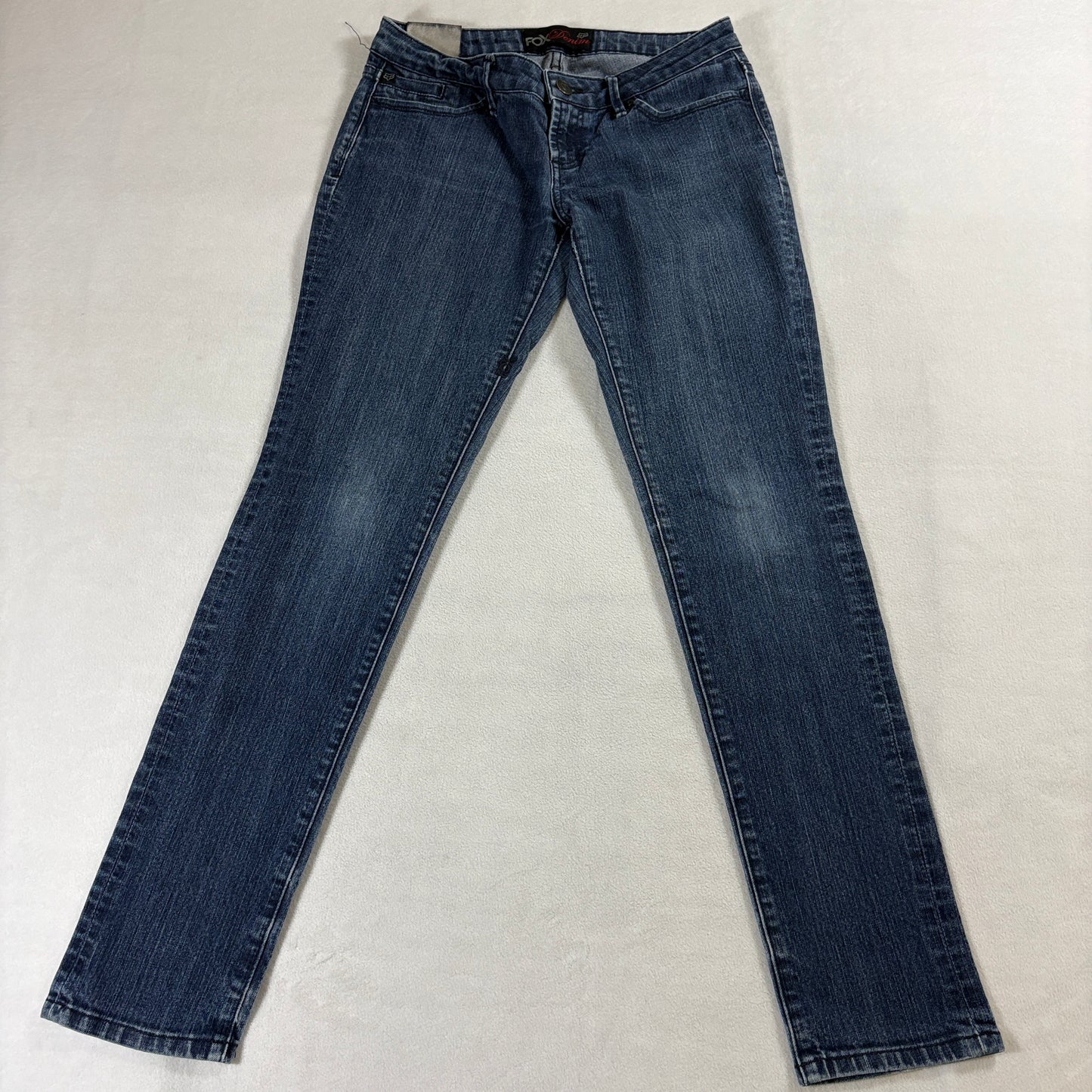 Skinny Stretch Denim Jeans Fox Denim Fits Like 30X30 Blue Mid Rise