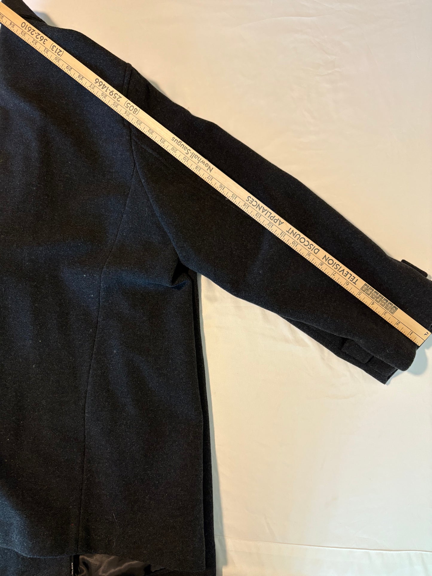Calvin Klein Men’s Peacoat Jacket XXL Charcoal Wool Blend Double Breasted Coat