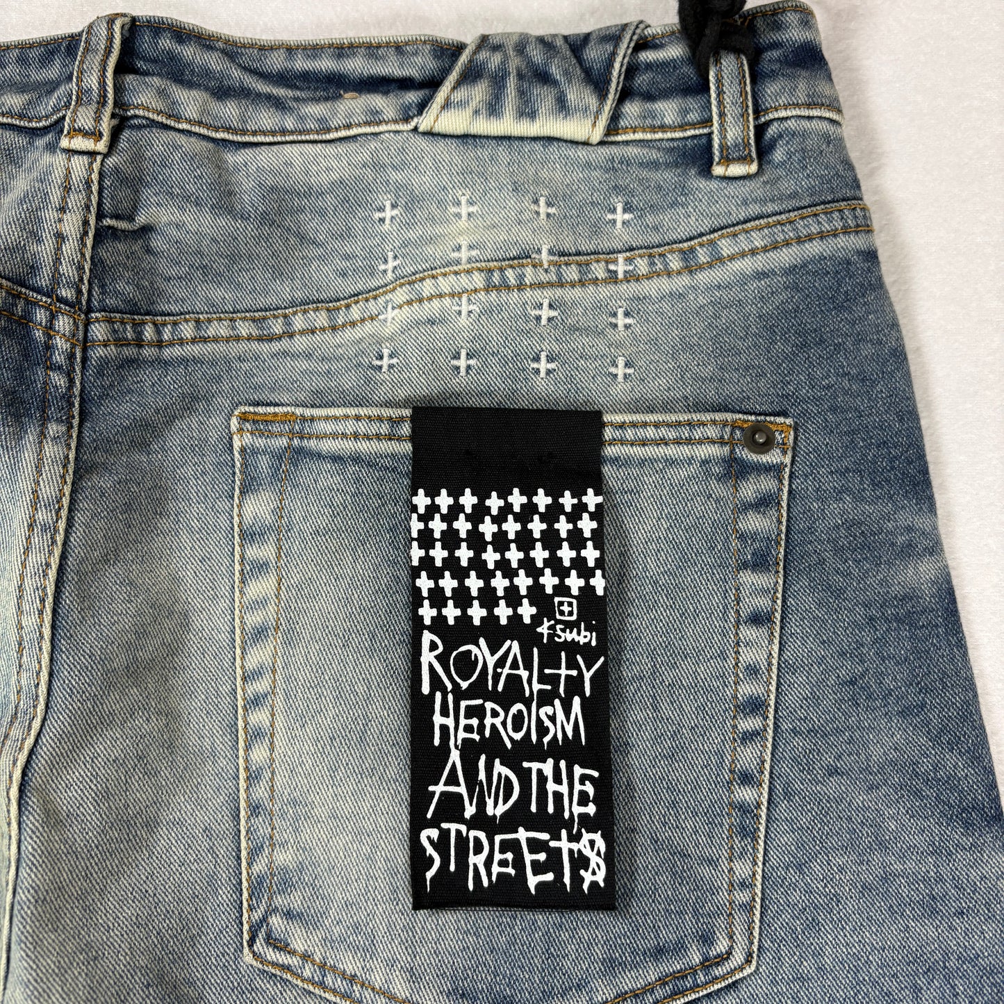 Ksubi Mens Chitch Pure Dynamite Jeans Size 36 Blue Slim Tapered Distressed NWT