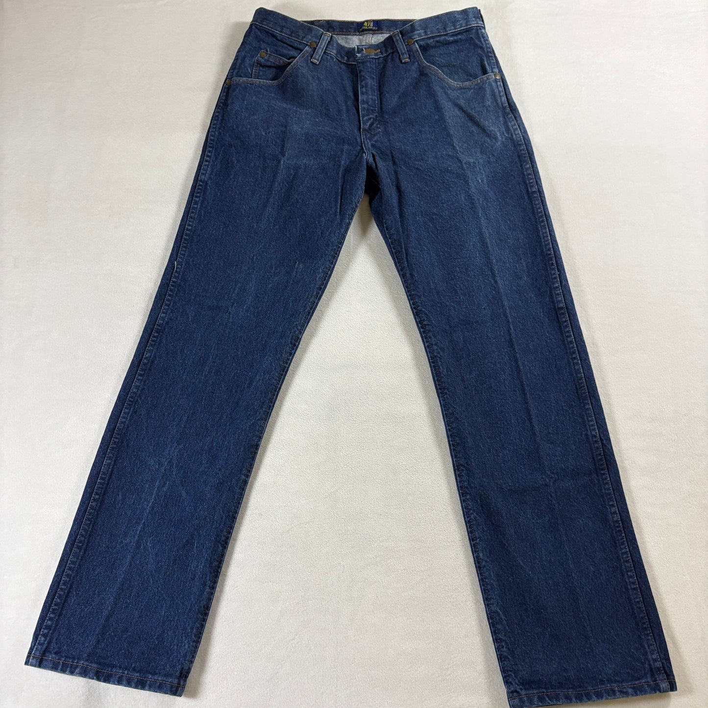Wrangler 47MWZ Regular Fit Jeans 33x32 Fits Like 32X31 Dark Wash Western Cowboy