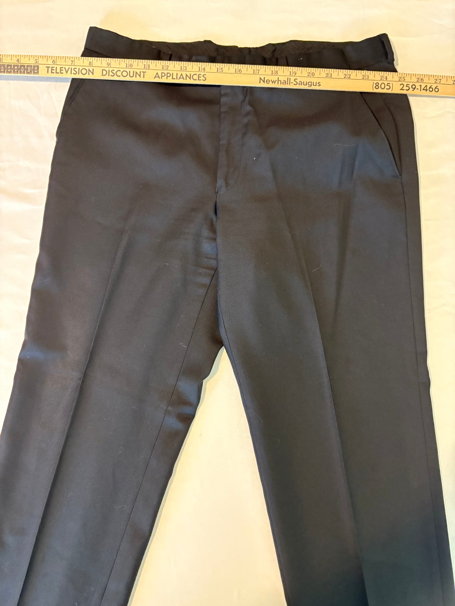 Lauren Ralph Lauren Mens Dress Pants 34x30 Black Flat Front Slacks Lined Classic