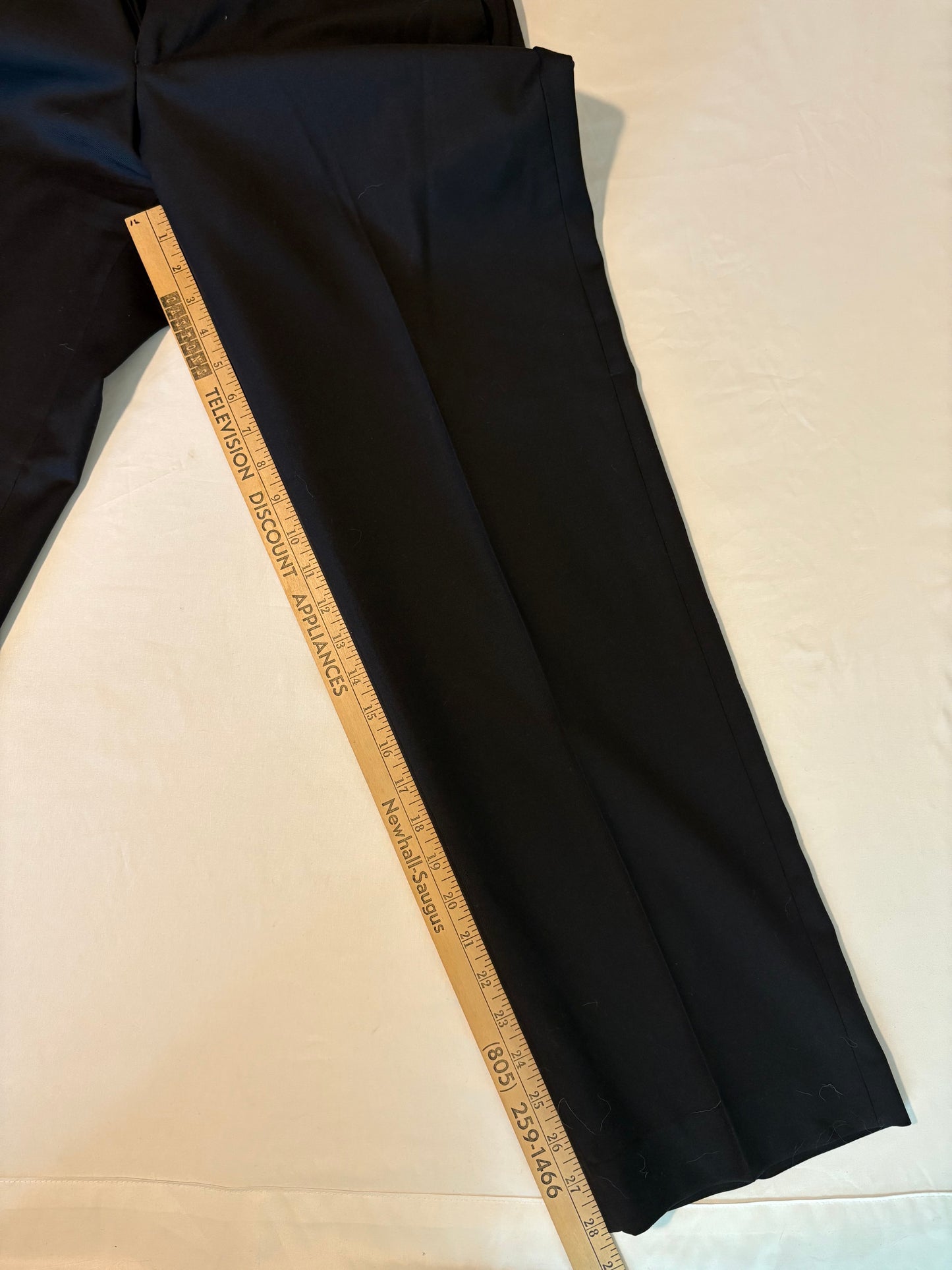Lauren Ralph Lauren Mens Dress Pants 34x30 Black Flat Front Slacks Lined Classic