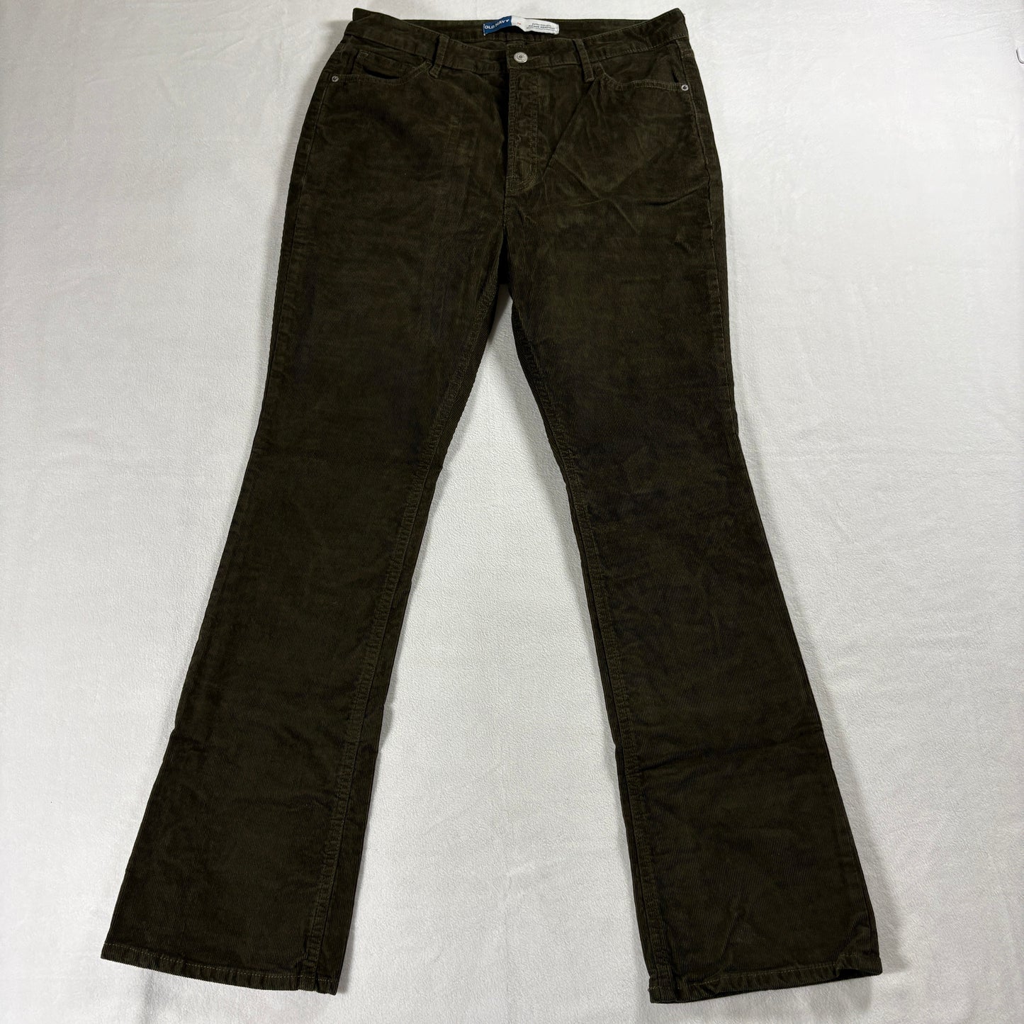 Old Navy Womens 12 Extra High Rise Bootcut Olive Corduroy Pants Retro Y2K Chic!!