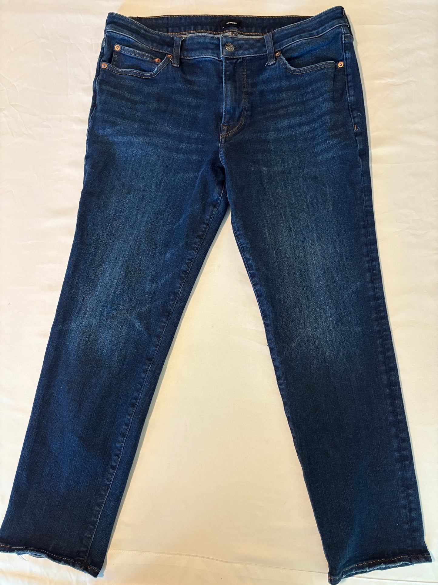 Express Men’s Slim Fit Jeans 34x30 Dark Wash Denim Stretch Blue Pants Casual