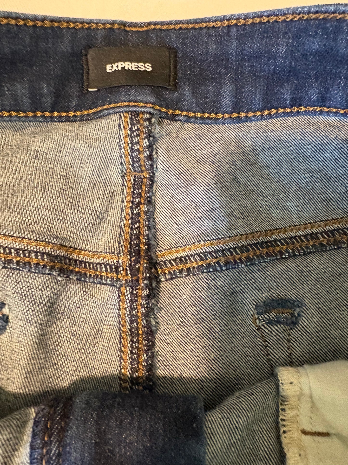 Express Men’s Slim Fit Jeans 34x30 Dark Wash Denim Stretch Blue Pants Casual