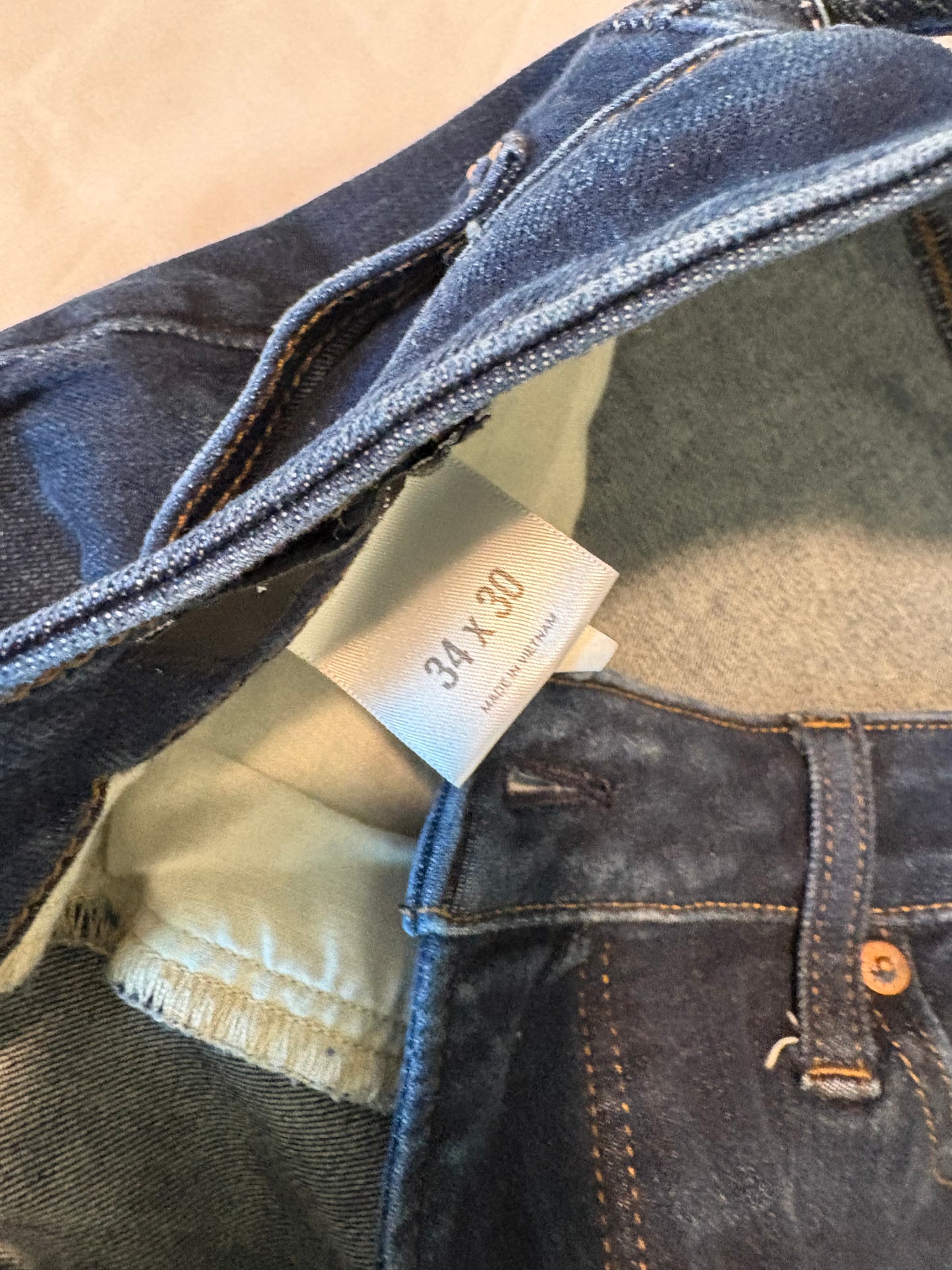 Express Men’s Slim Fit Jeans 34x30 Dark Wash Denim Stretch Blue Pants Casual