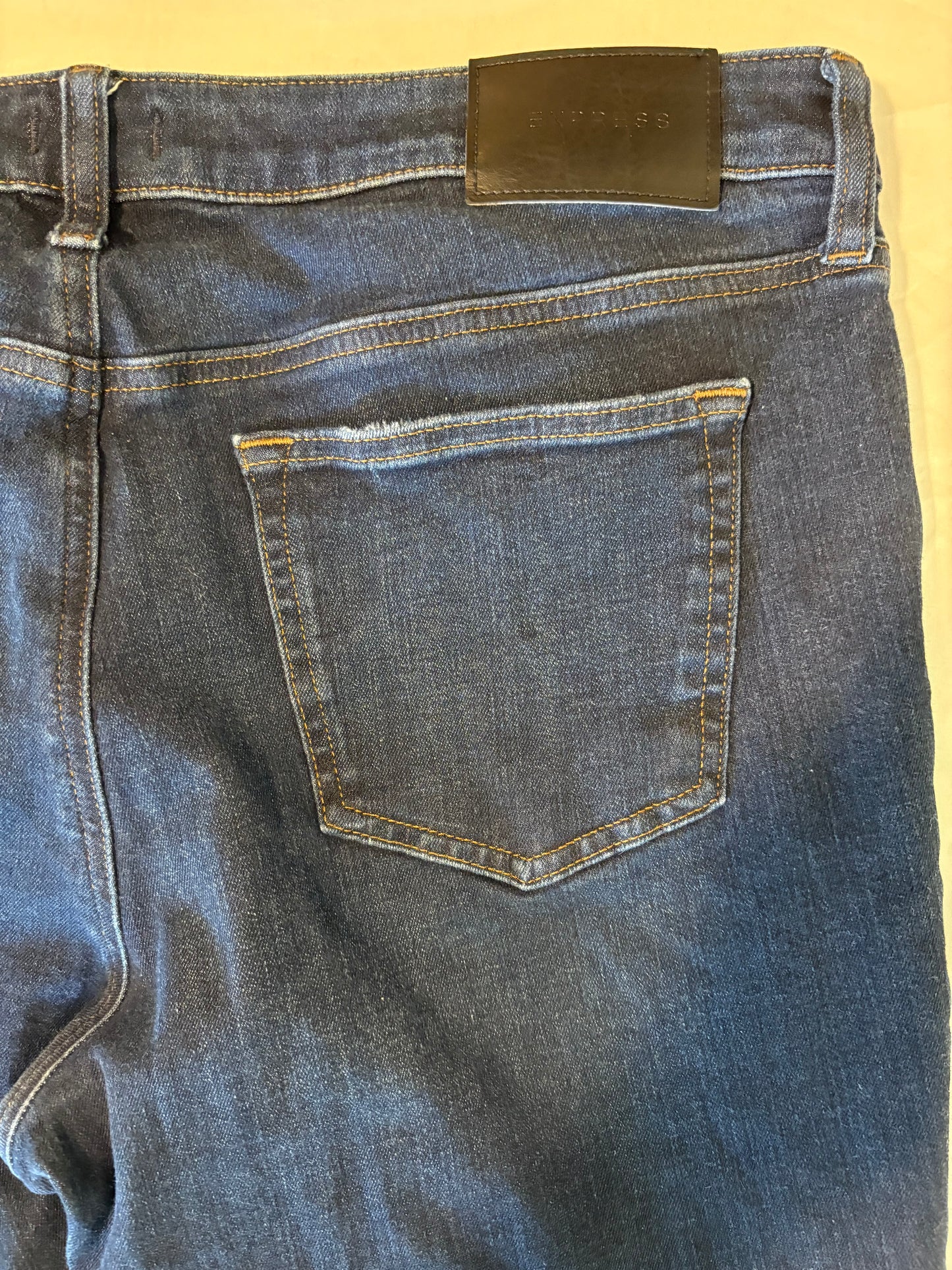 Express Men’s Slim Fit Jeans 34x30 Dark Wash Denim Stretch Blue Pants Casual