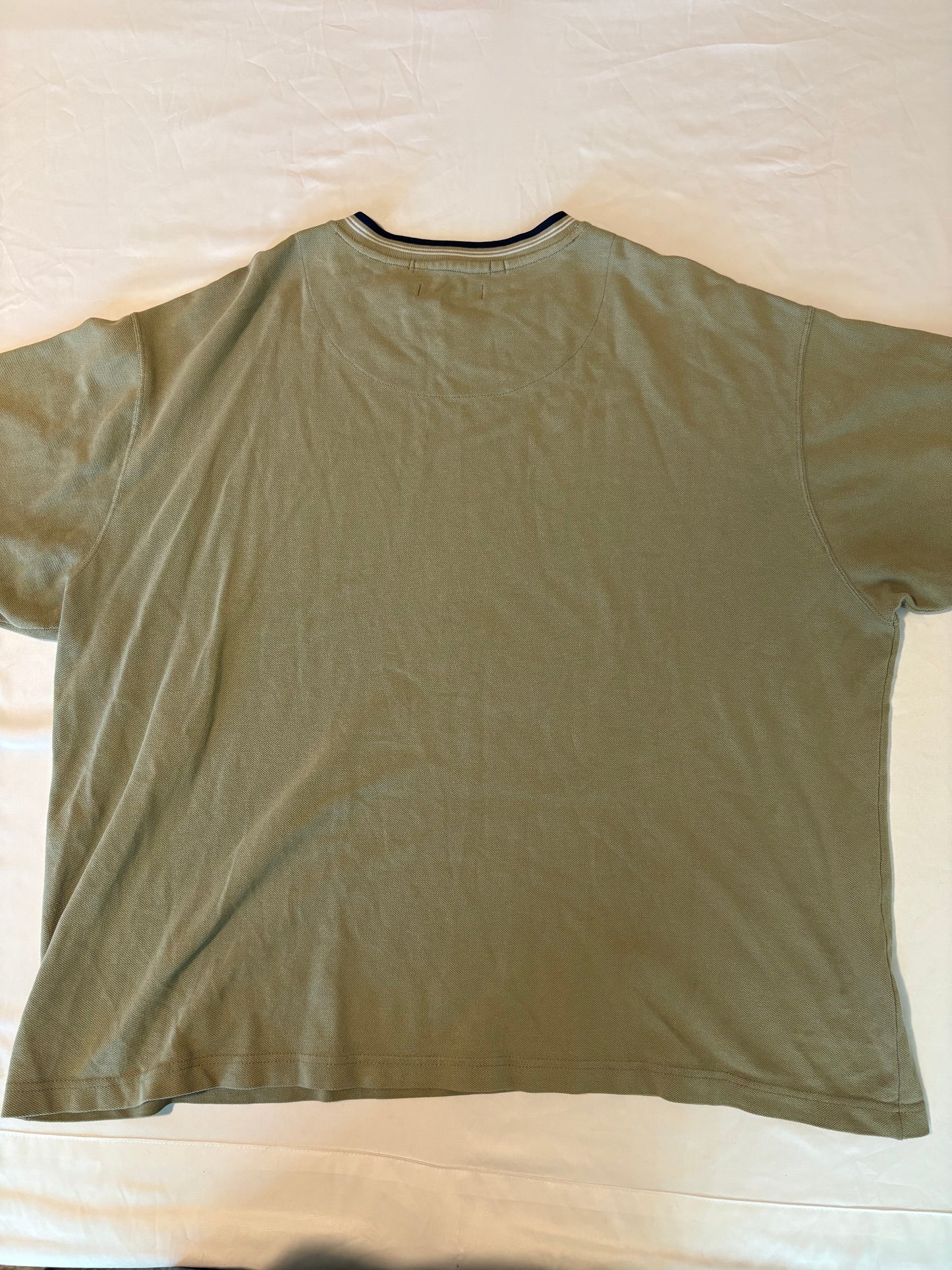 Regatta XL Men’s V-Neck Shirt Olive Green 100% Cotton Casual Vintage Oman