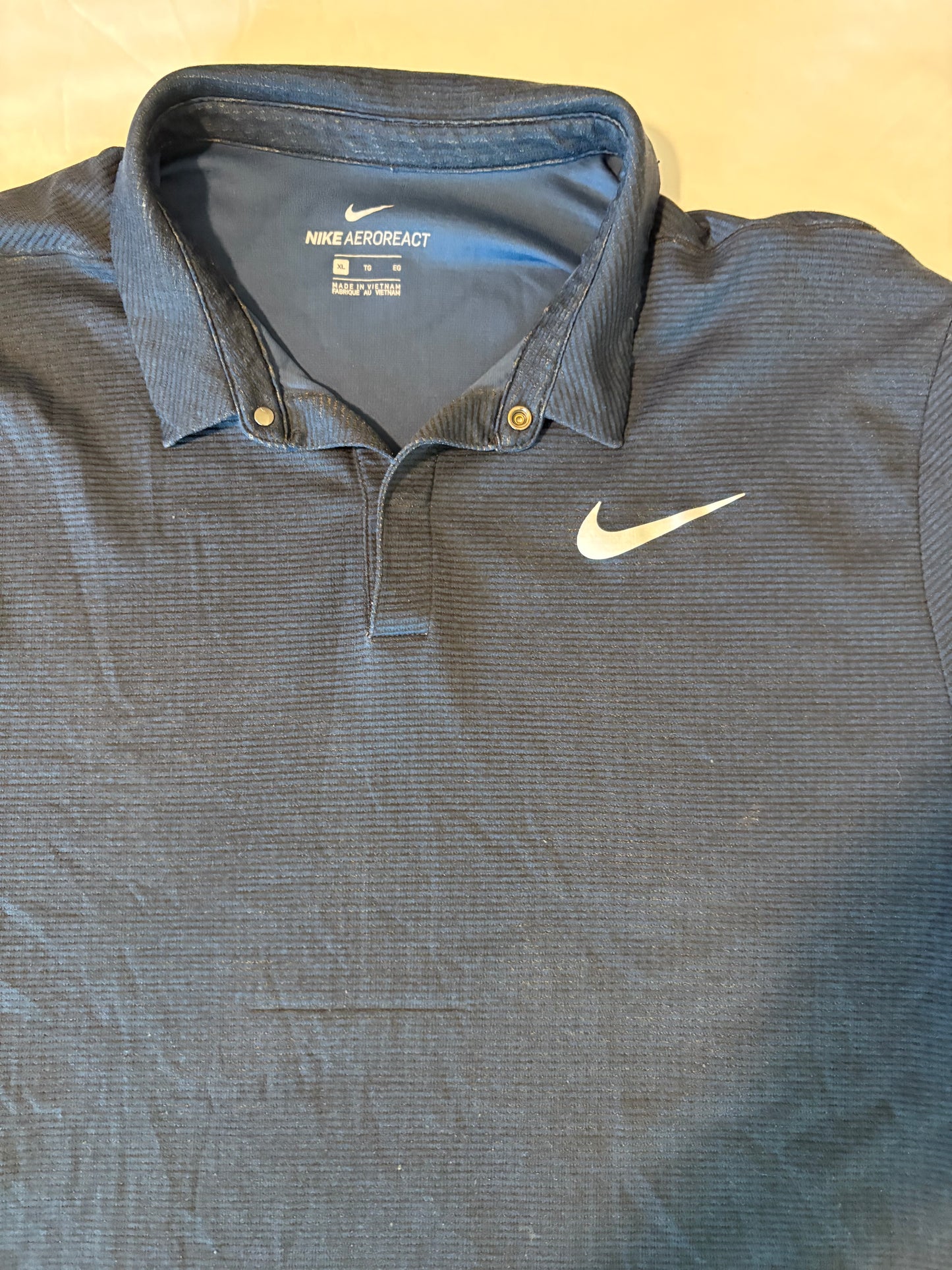 Nike AeroReact Polo Shirt Mens XL Blue Golf Tennis Dri-Fit Style Lightweight