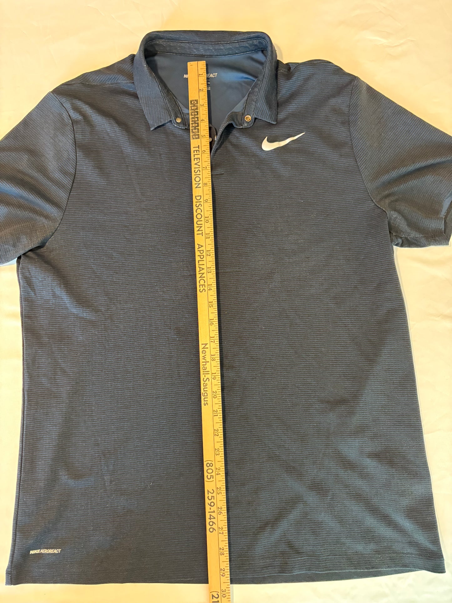 Nike AeroReact Polo Shirt Mens XL Blue Golf Tennis Dri-Fit Style Lightweight