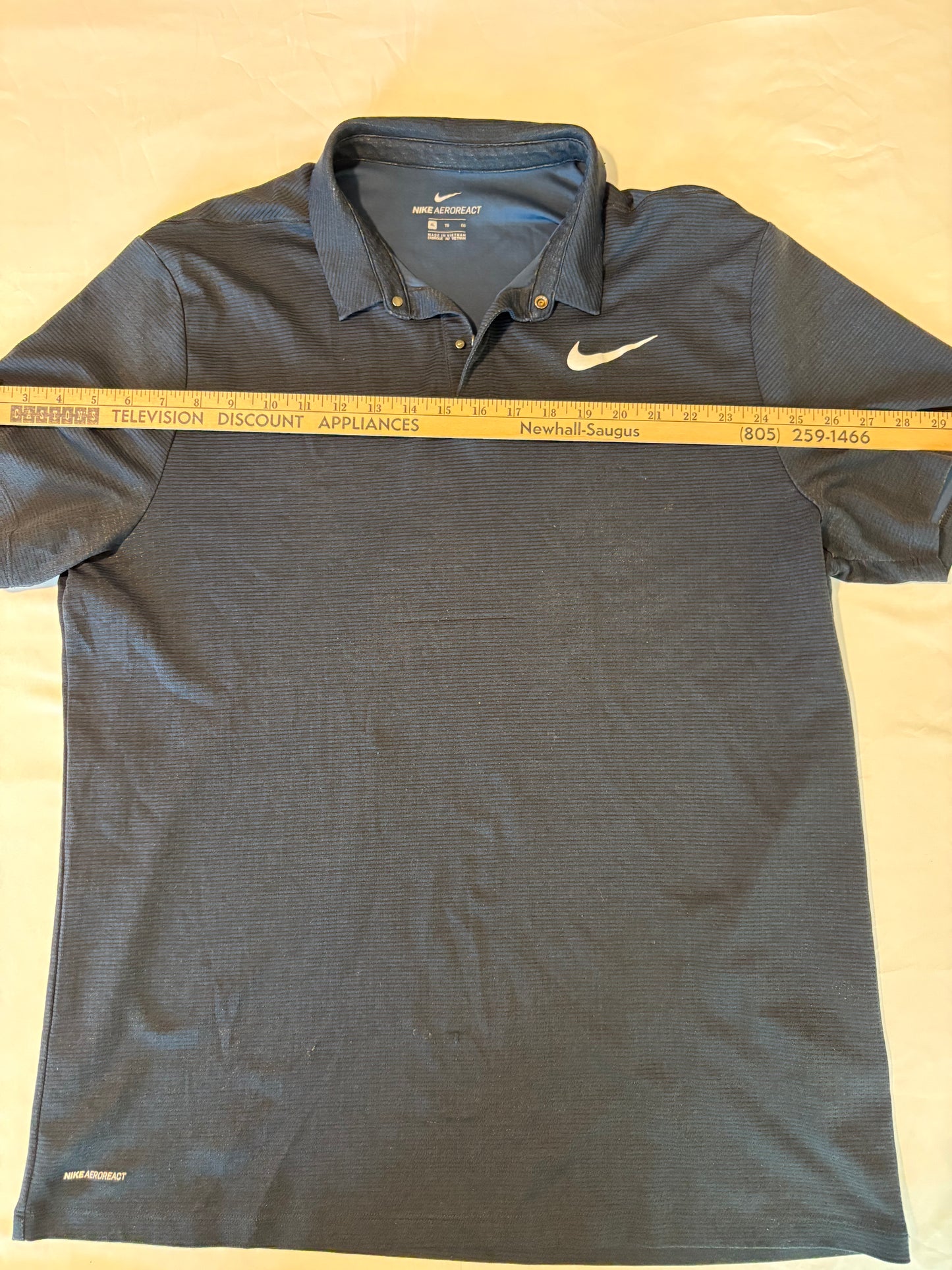 Nike AeroReact Polo Shirt Mens XL Blue Golf Tennis Dri-Fit Style Lightweight