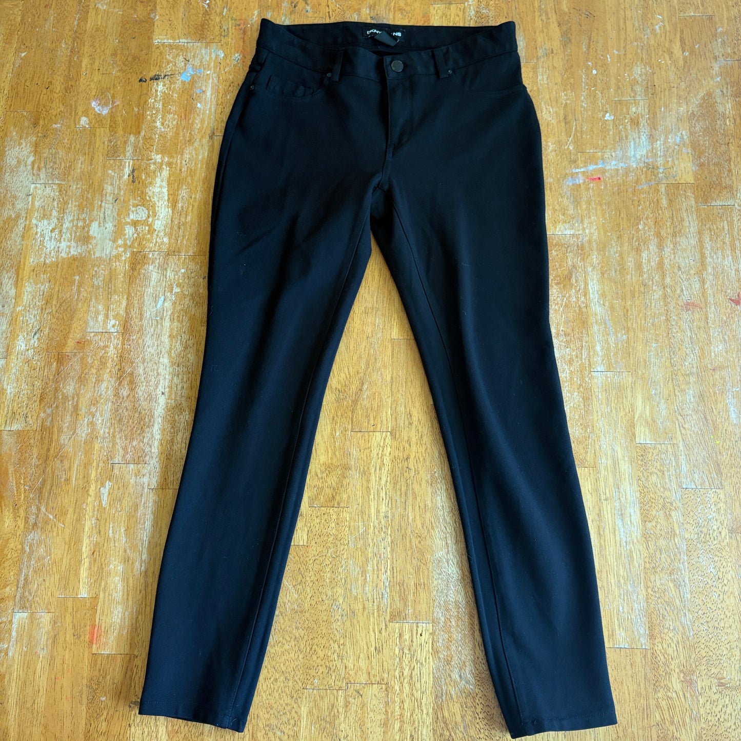 Skinny Stretch Pants Womens DKNY XS Fits Like X Black Mid Rise Minimal Slim