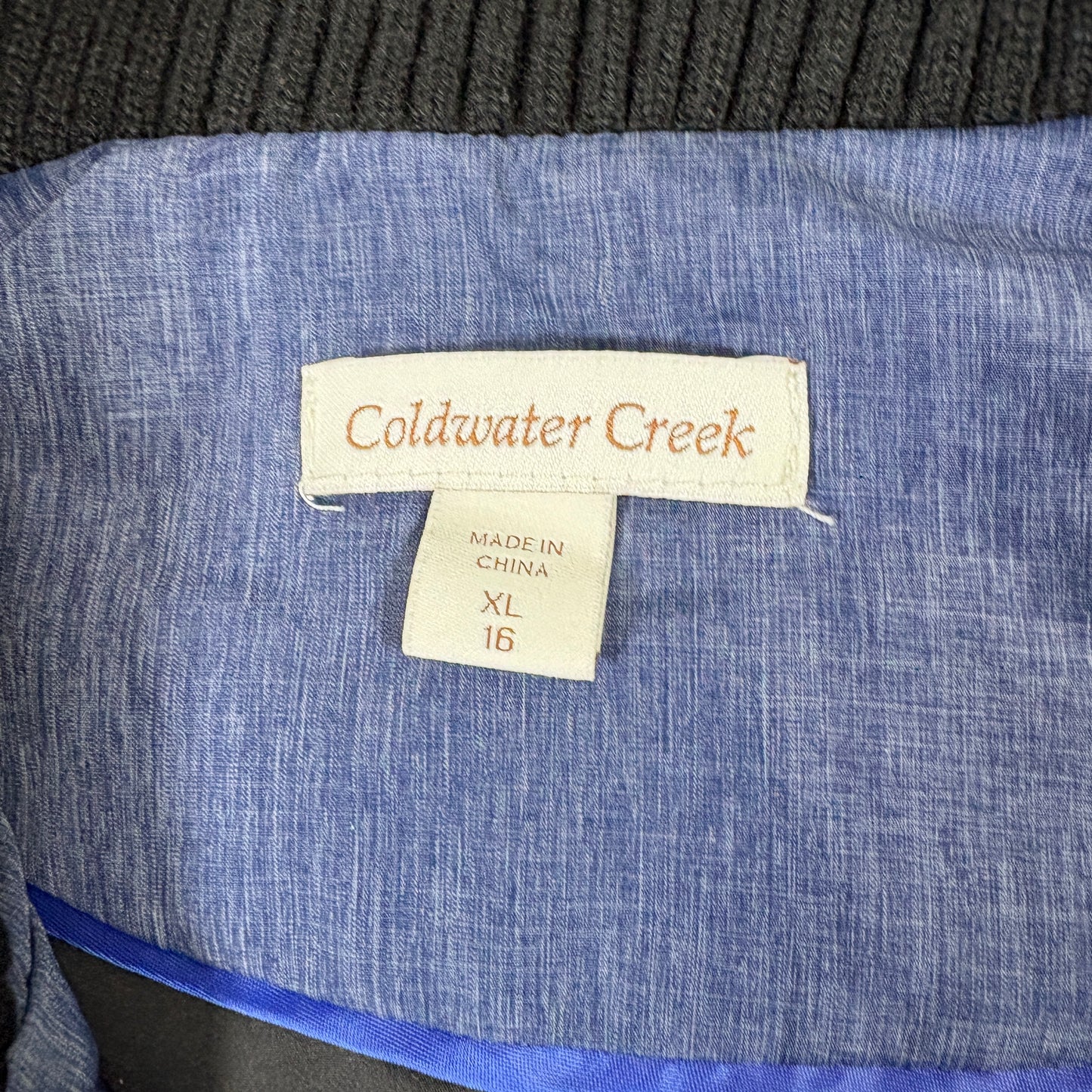 Coldwater Creek Womens Blue Quilted Puffer Vest XL 16 Warm Layering Outdoor