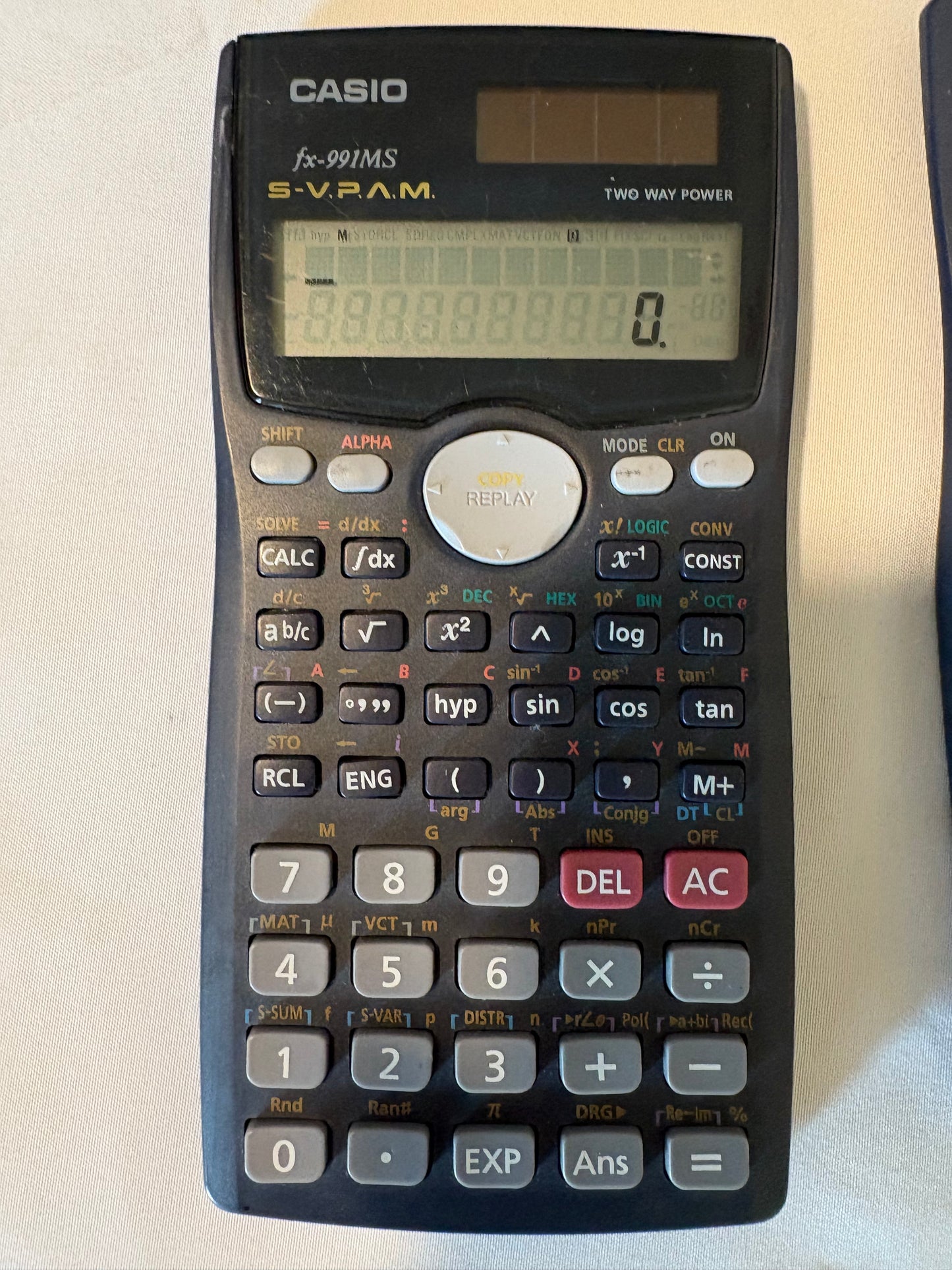 Casio fx-991MS Scientific Calculator 2-Line Display Solar Battery w/ Cover