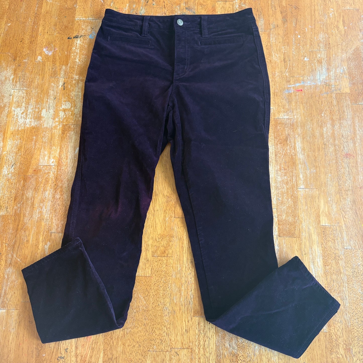 Mid Rise Slim Pants Lands End Tag 6 Fits Like 29X30 Brown Stretch Casual Work