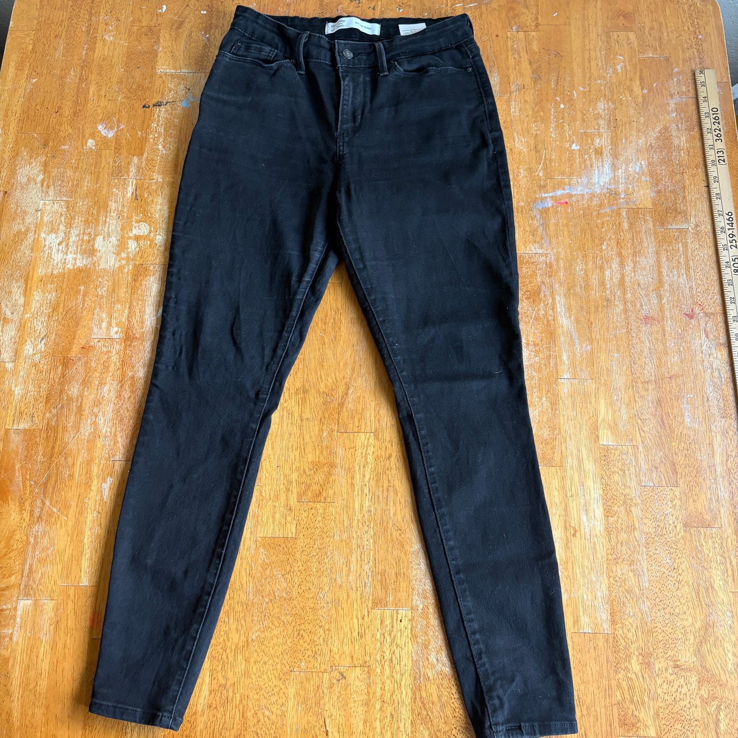 Levi’s Signature Mid Rise Skinny Womens 28x30 Black Stretch Denim Jeans