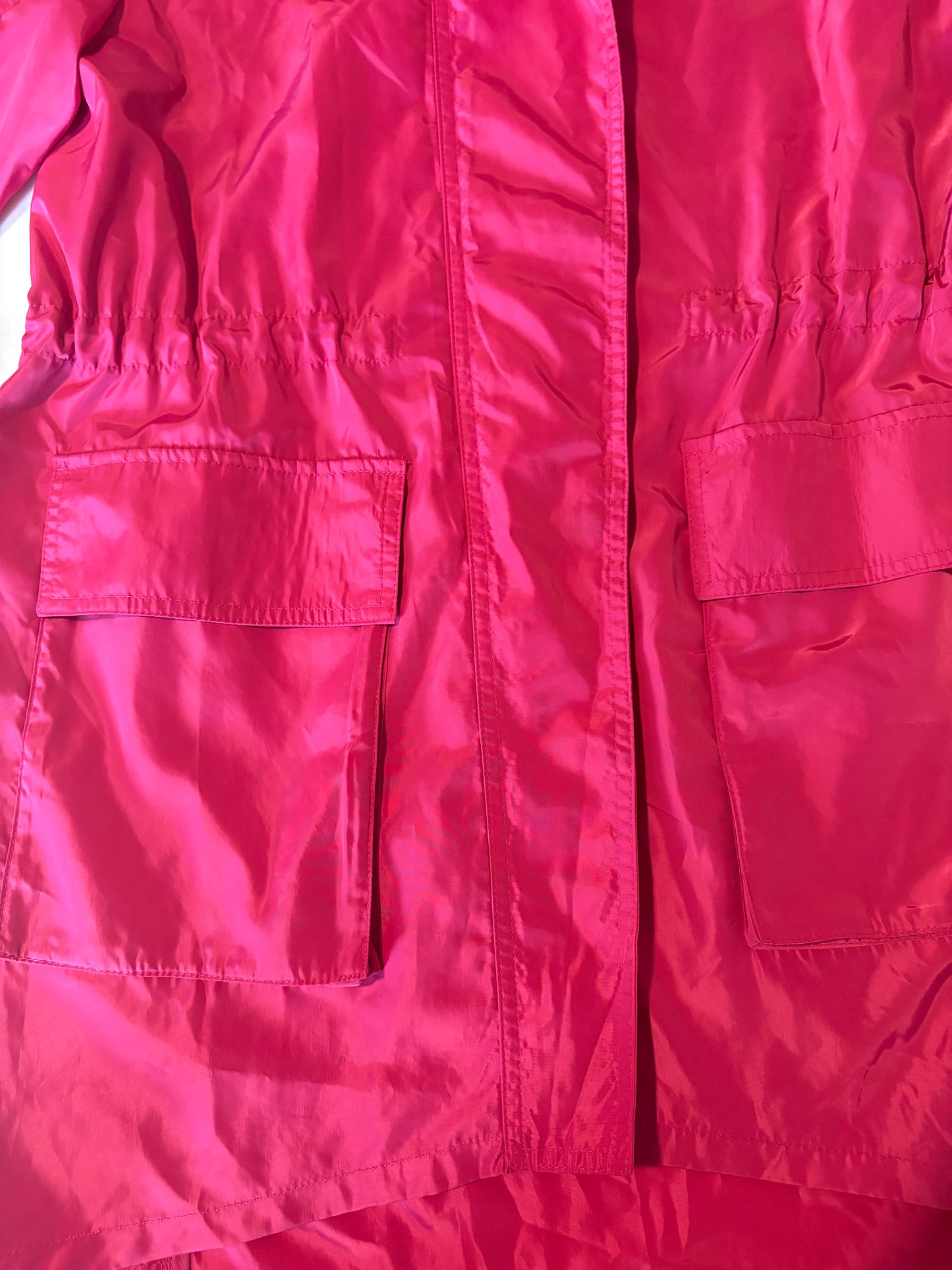 CCC Women’s Pink Lightweight Utility Jacket Size M Zip Front Drawstring Waist