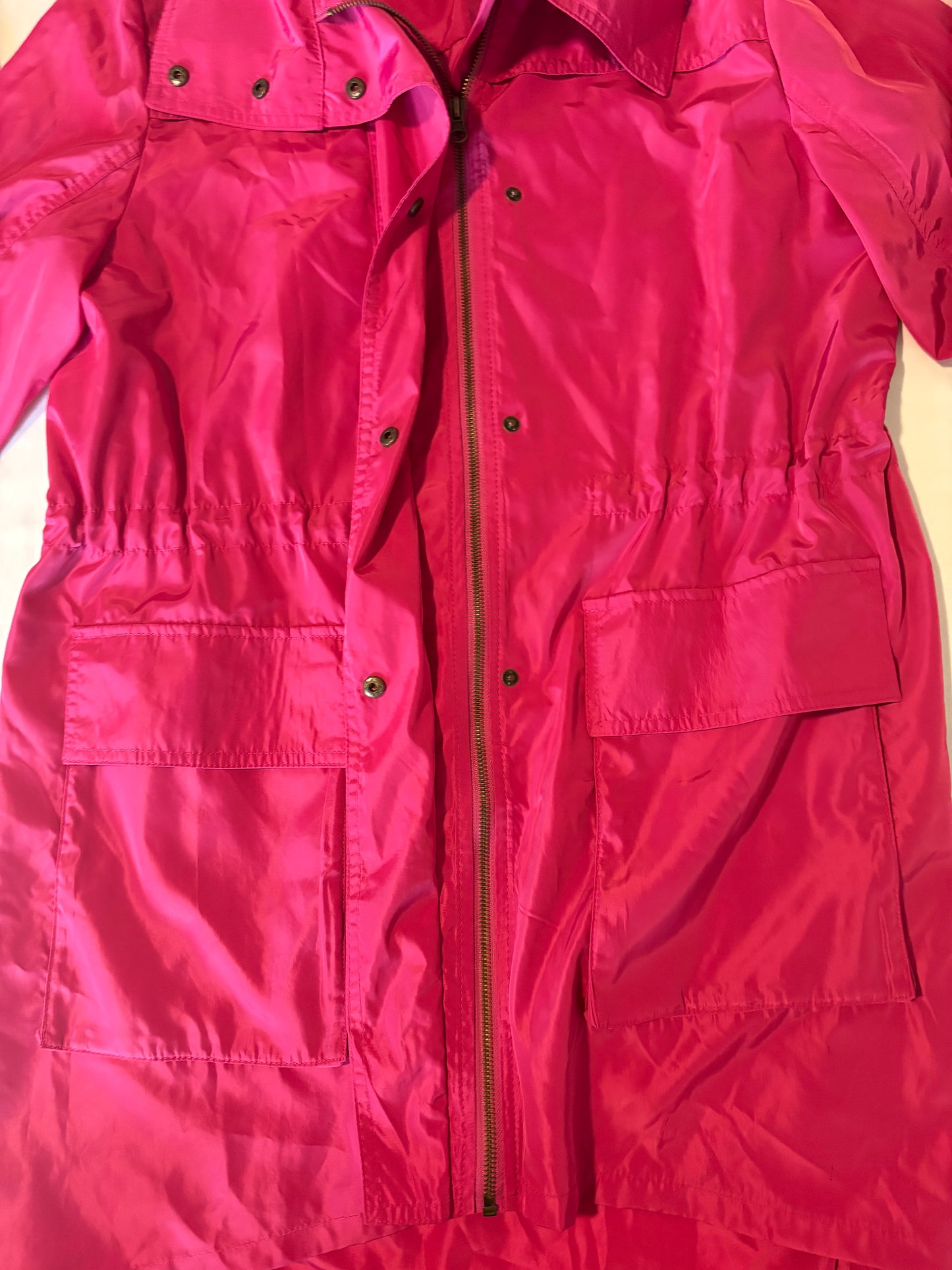 CCC Women’s Pink Lightweight Utility Jacket Size M Zip Front Drawstring Waist