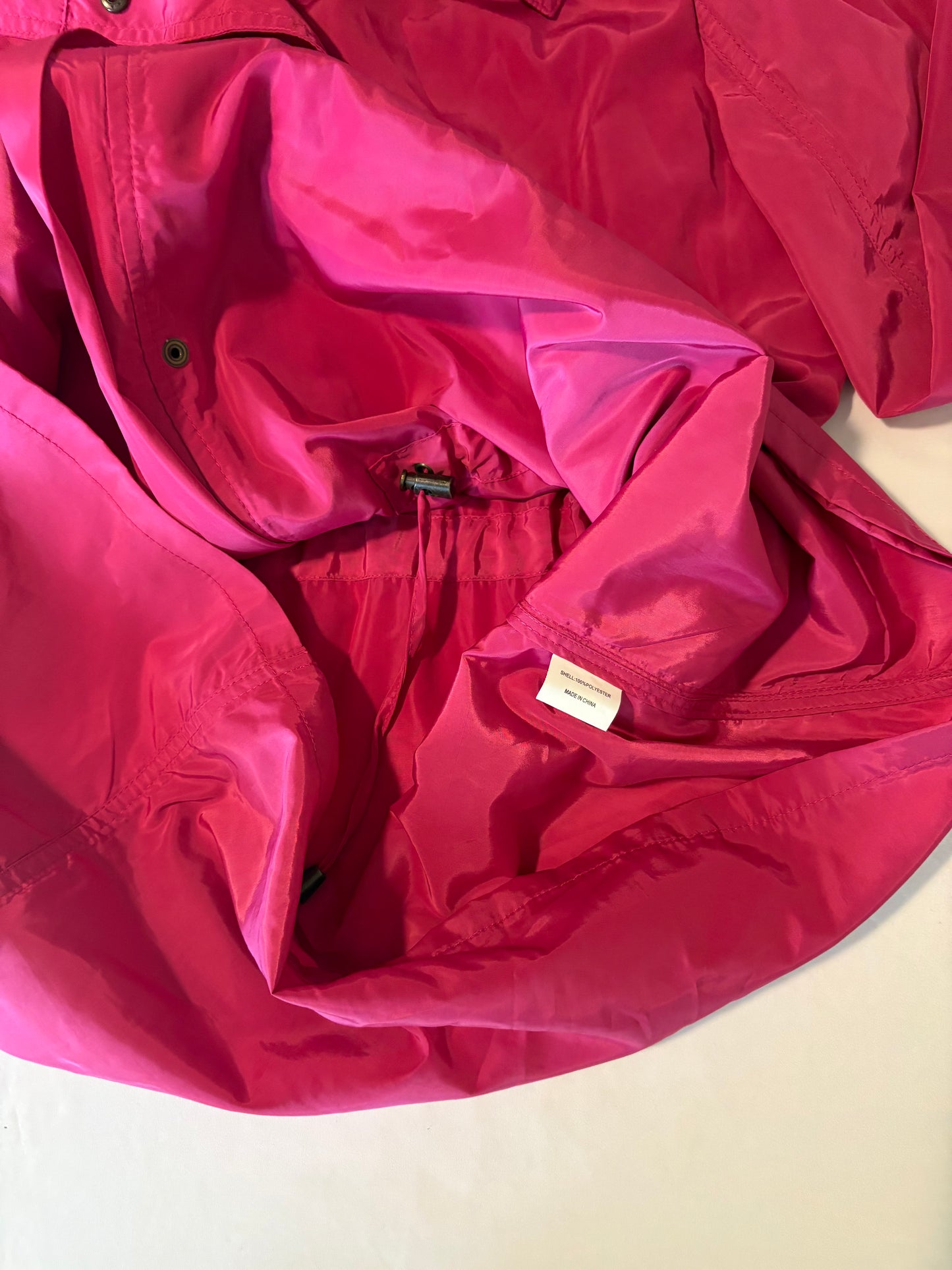 CCC Women’s Pink Lightweight Utility Jacket Size M Zip Front Drawstring Waist