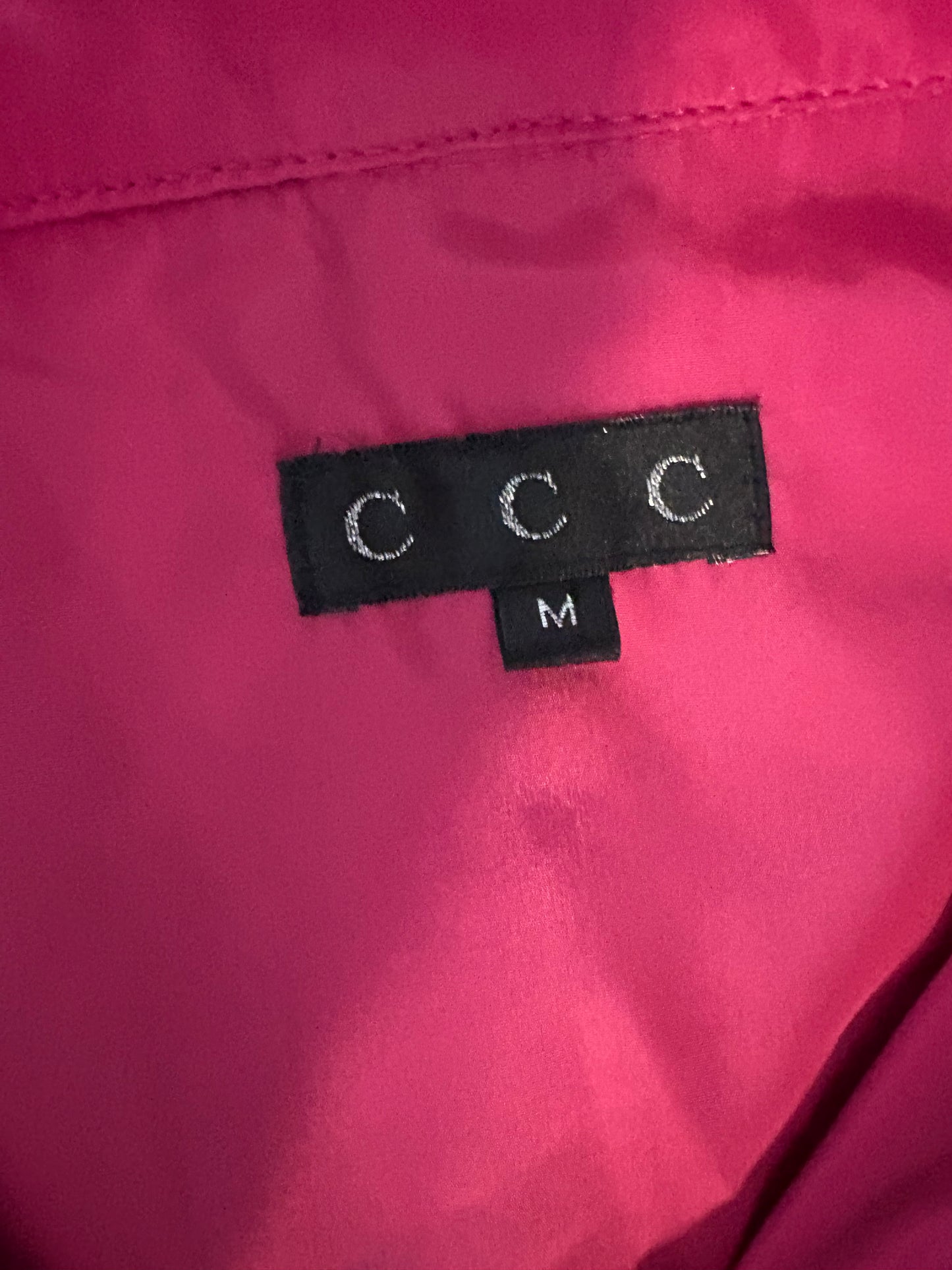 CCC Women’s Pink Lightweight Utility Jacket Size M Zip Front Drawstring Waist