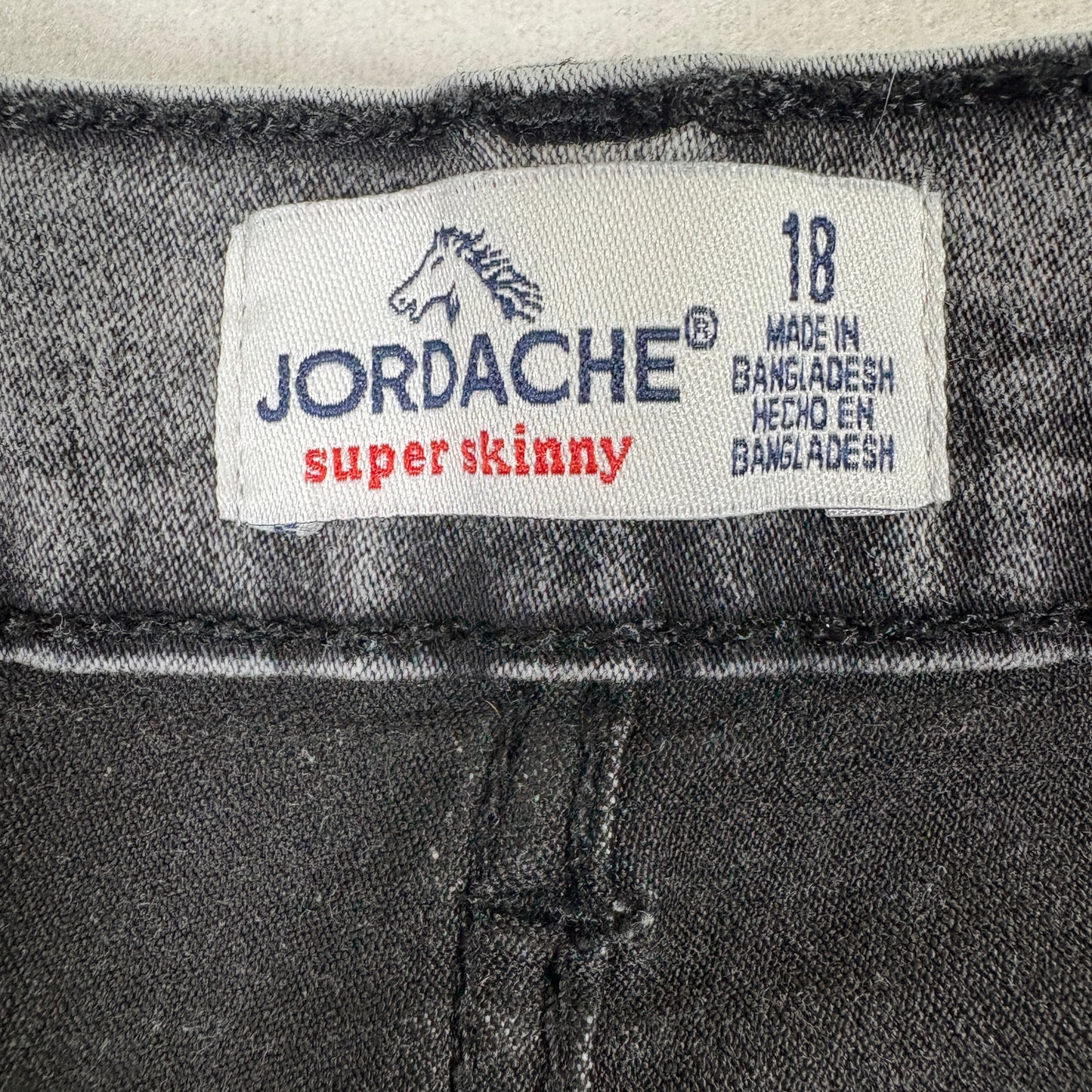 Jordache Womens Plus 18 Super Skinny Jeans Gray Washed Stretch High Rise Denim