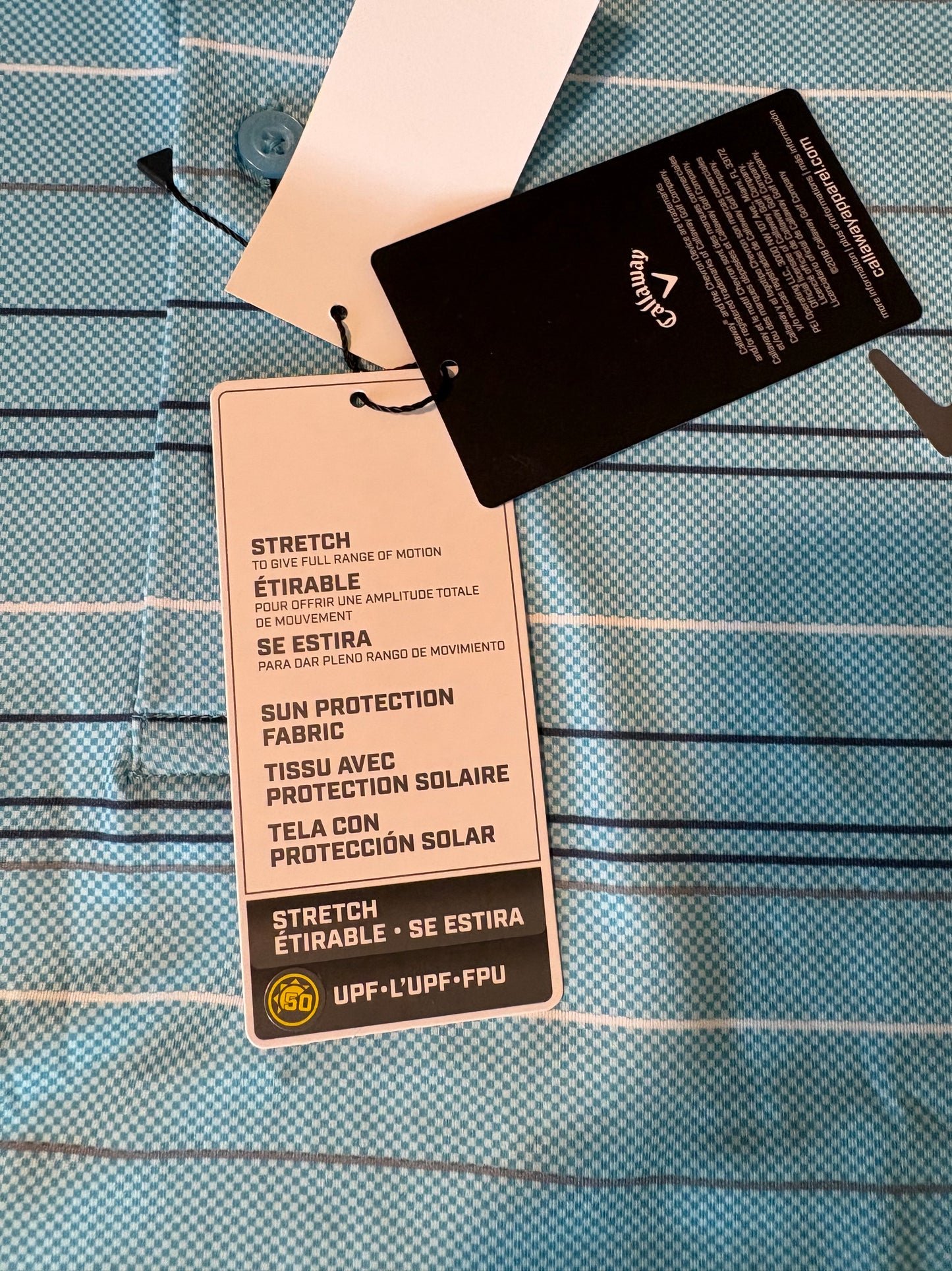 Callaway Men's 5X Golf Polo Shirt Blue Stripe Opti-Dri Performance NWT