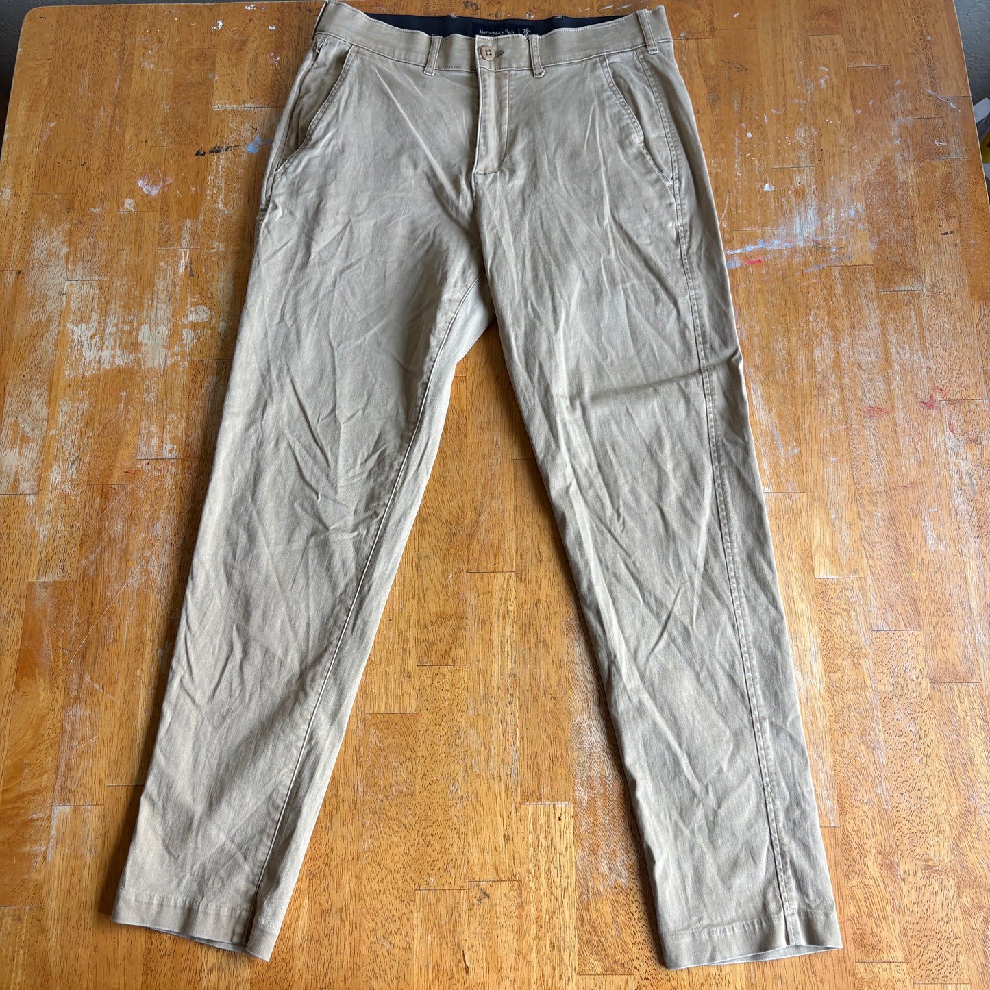 Abercrombie Fitch Mens Chino Pants 31x30 Slim Stretch Khaki Beige