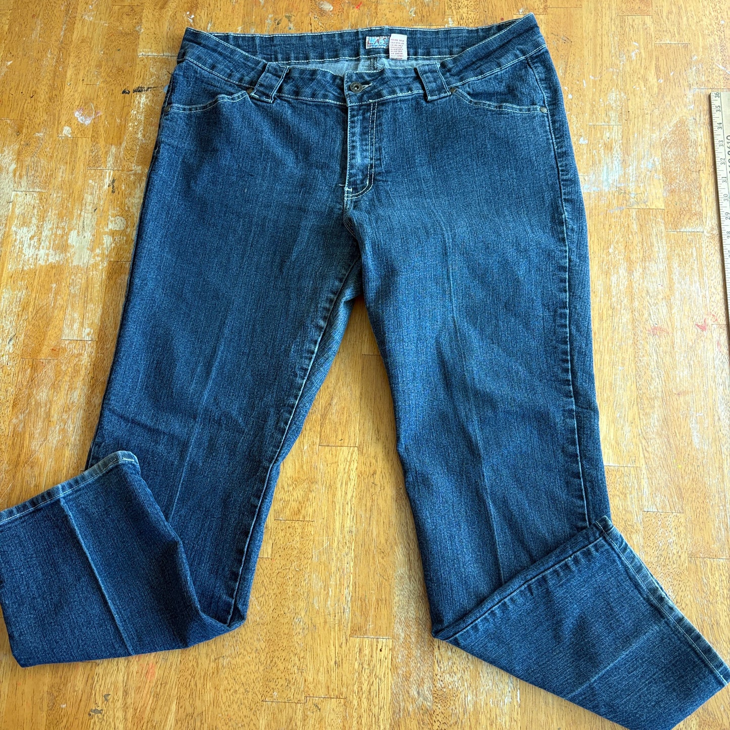 Bootcut Stretch Denim Jeans LAST Tag 18 Fits Like 38X29 Blue Mid Rise Classic