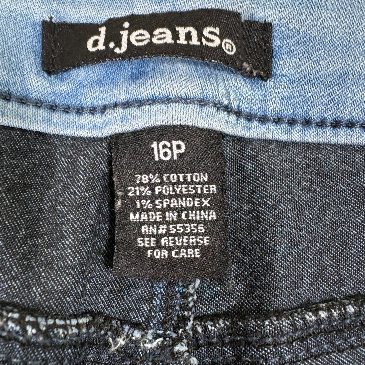 D.Jeans Womens 16P Light Wash Skinny Jeans Stretch High Rise Denim Plus Petite