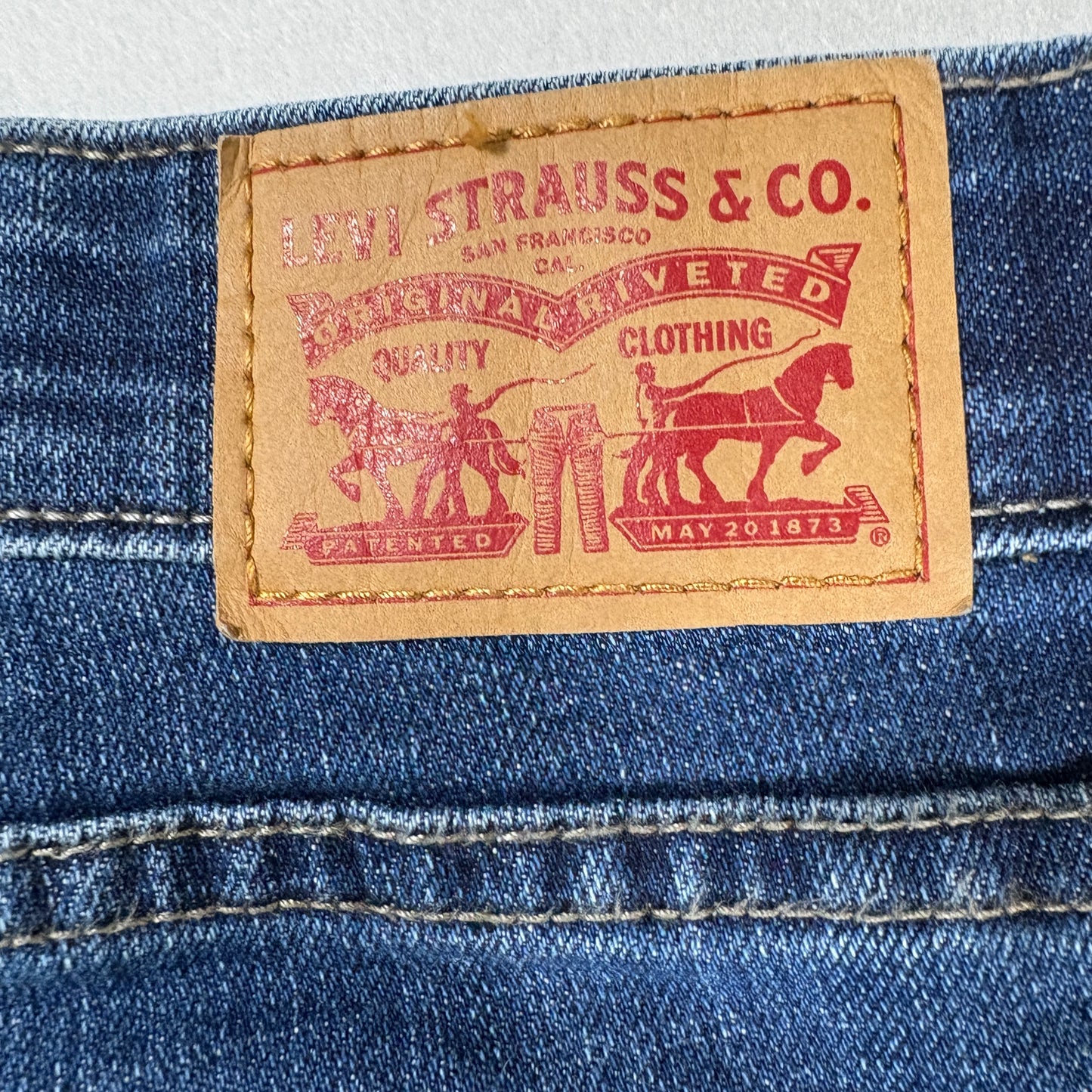 Levis Womens 525 Jeans 12 Blue Denim Perfect Waist Straight High Rise Y2K