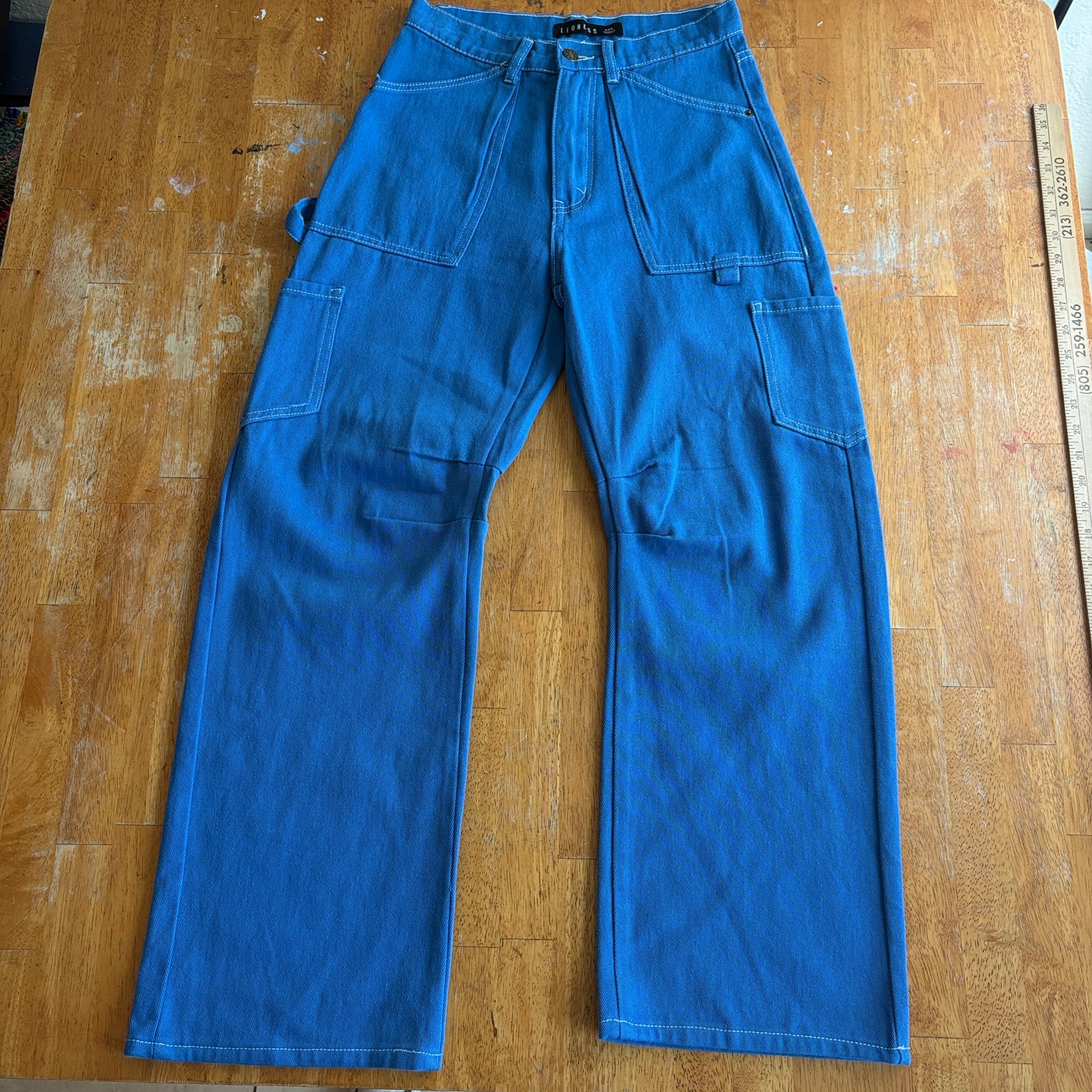 Wide Leg Carpenter Pants Workwear Utility LIONESS XXS Fits Like X Blue