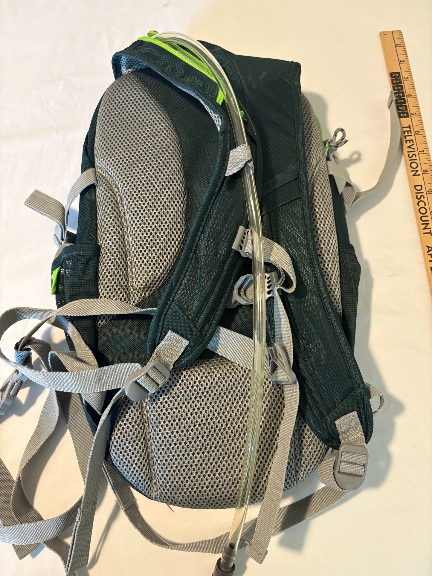 Outdoor Products Hydration Backpack with CamelBak Tube – Green/Gray – NWT