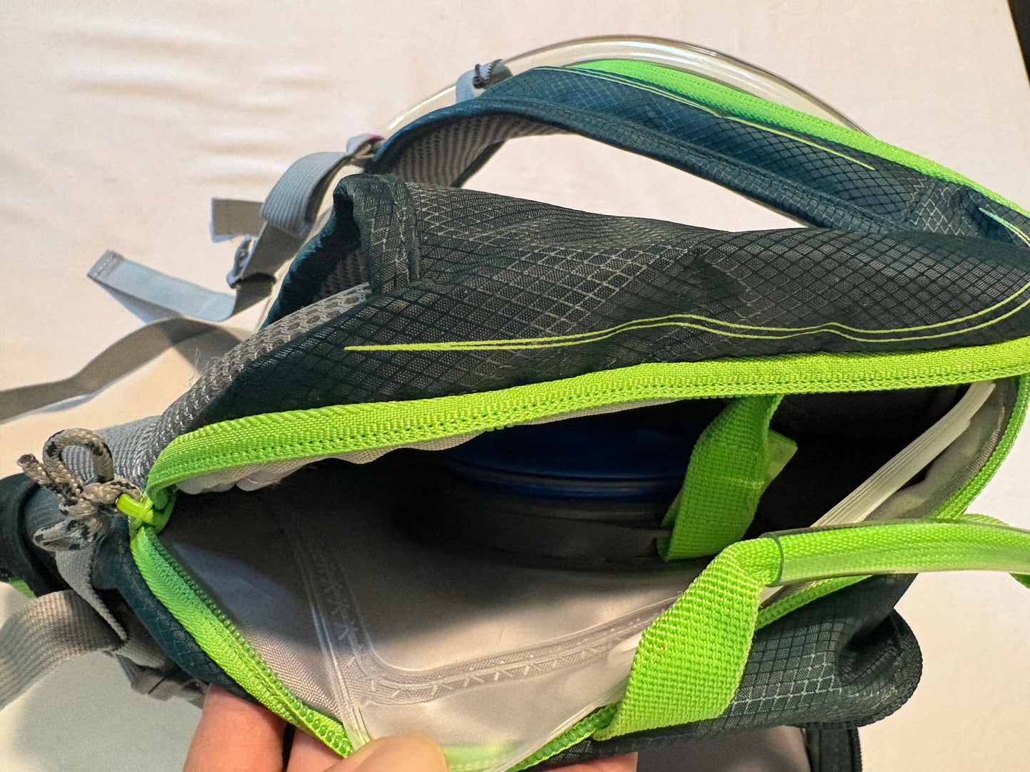 Outdoor Products Hydration Backpack with CamelBak Tube – Green/Gray – NWT